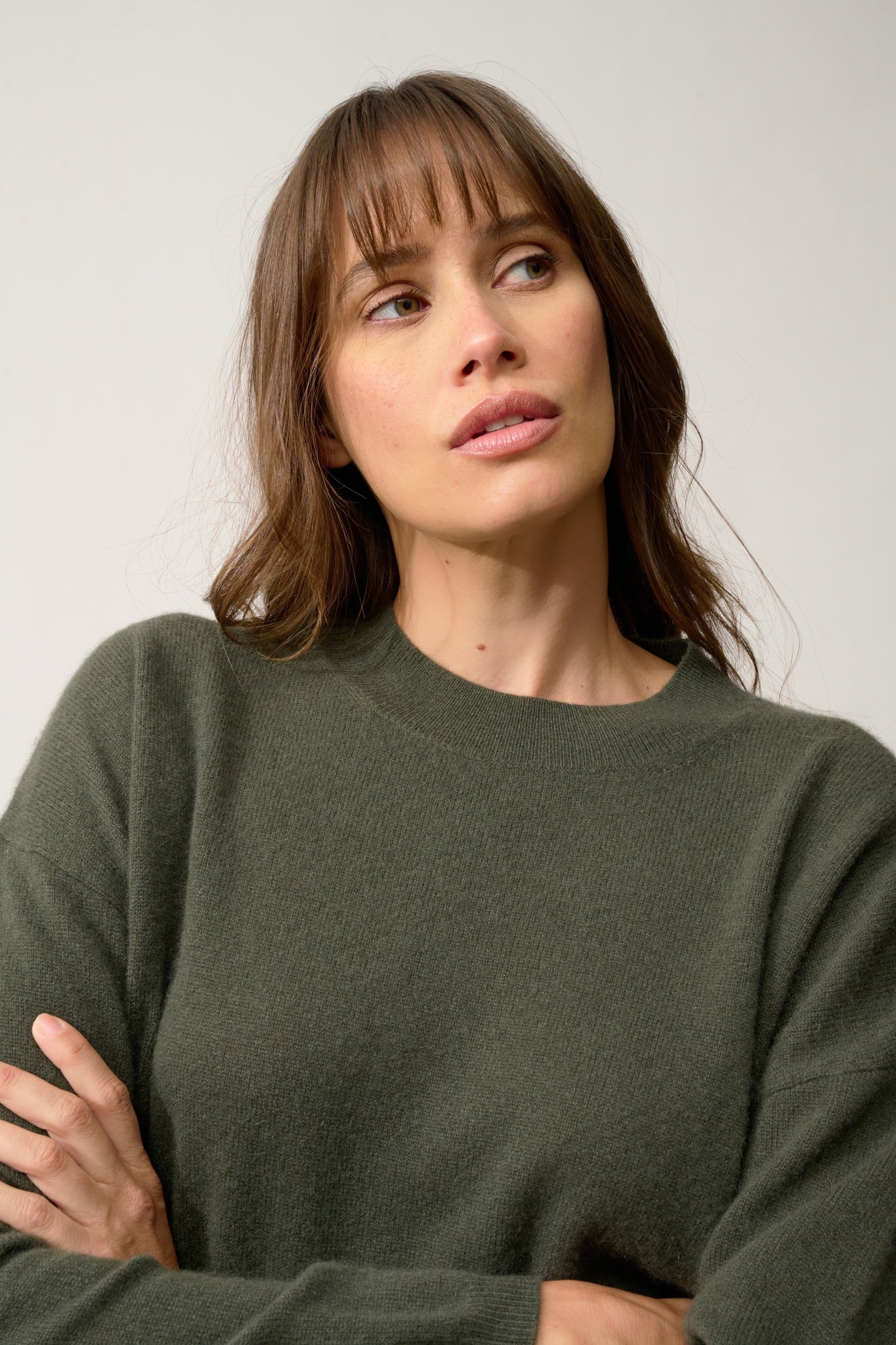 KAYLA pull col rond kaki