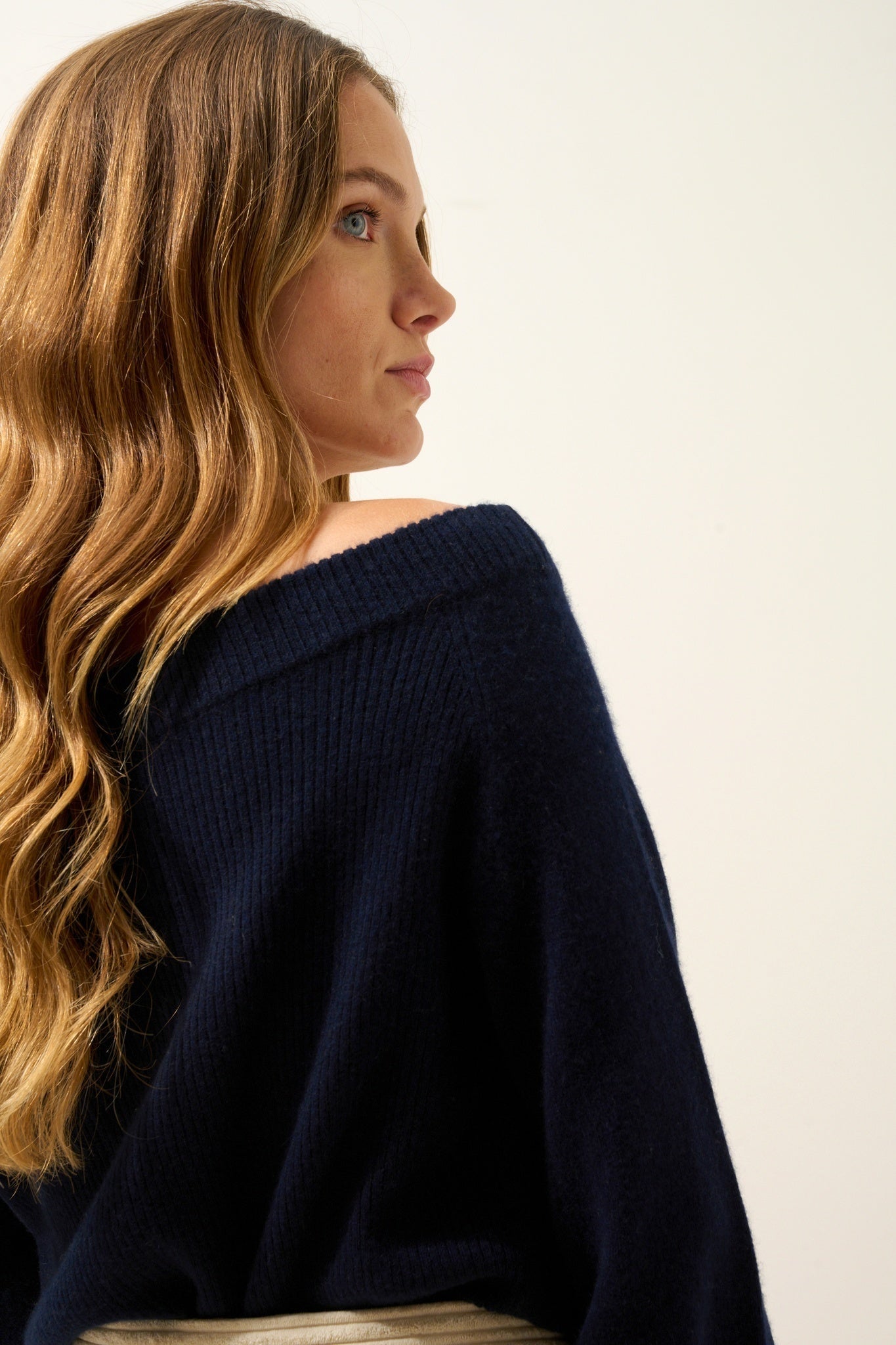 KELLY pull col bateau navy