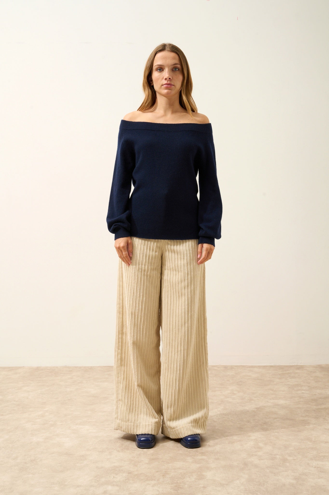 KELLY pull col bateau navy