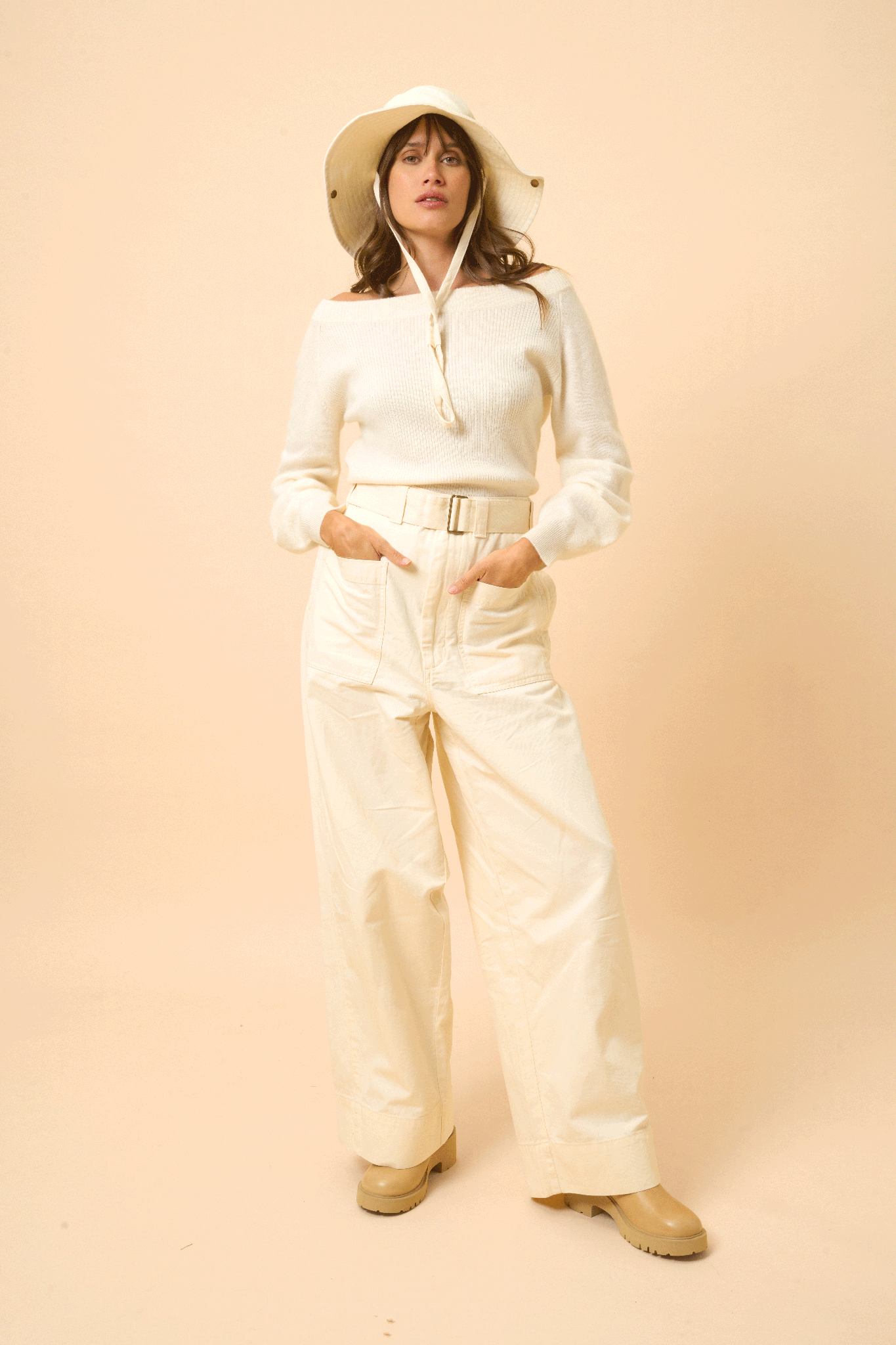 KELLY boat-neck sweater snow