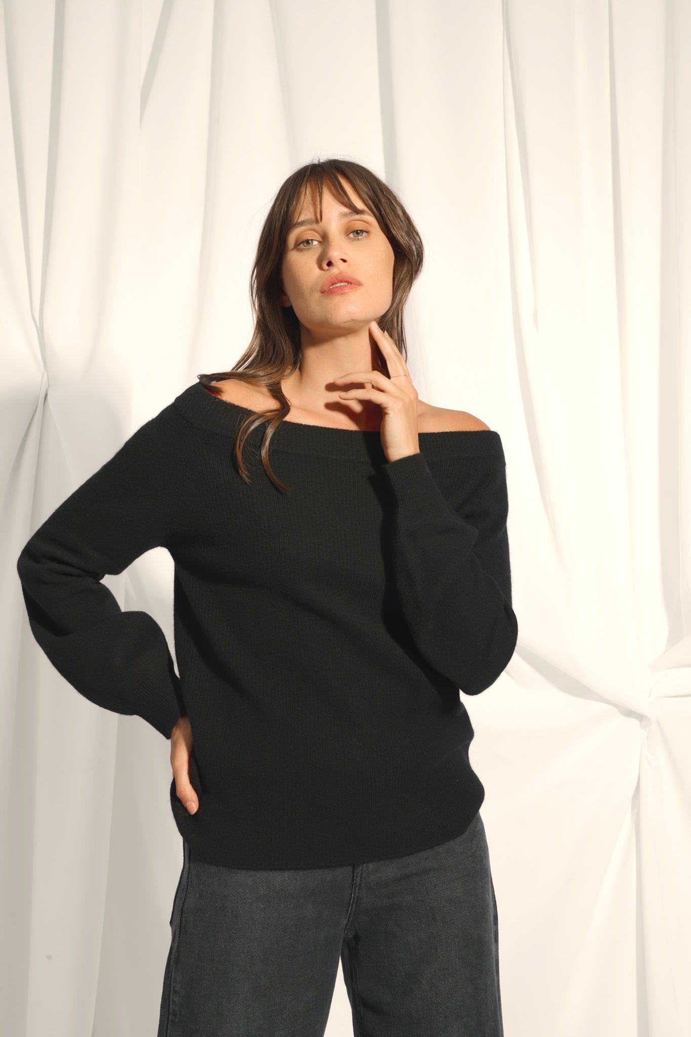 KELLY pull col bateau noir