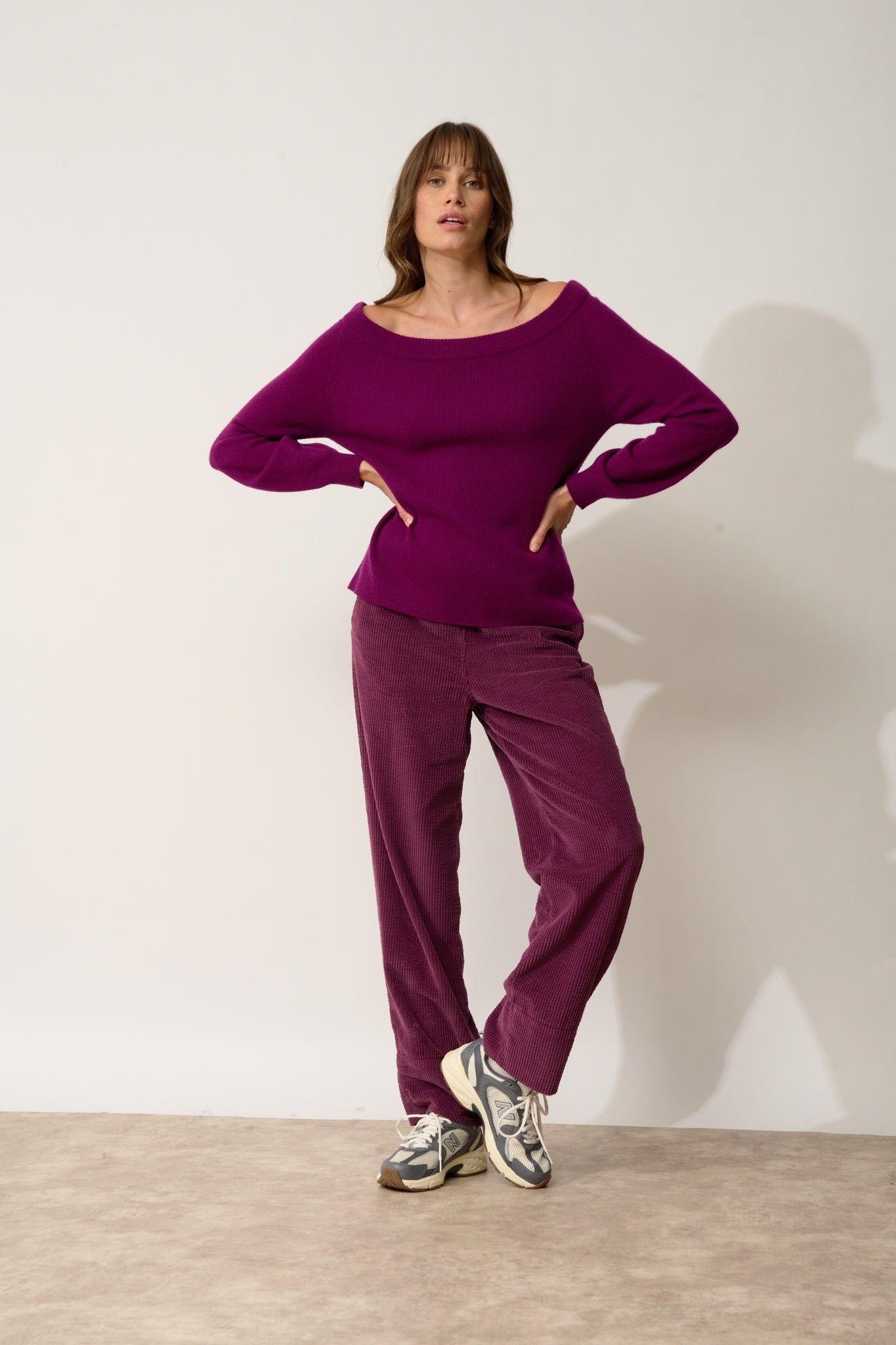 KELLY pull col bateau prune