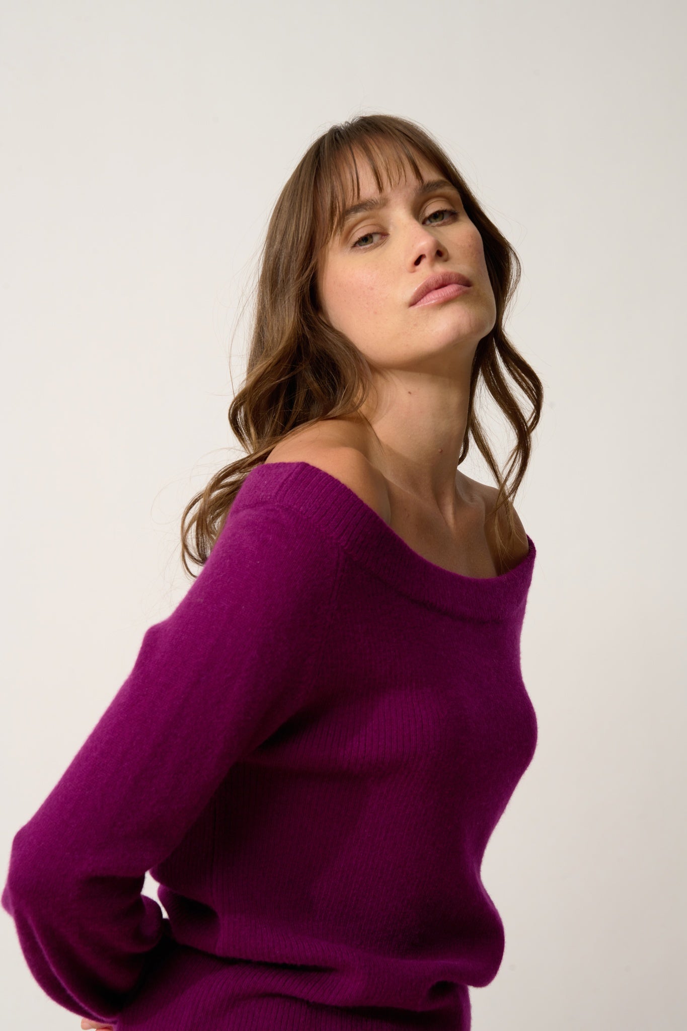 KELLY pull col bateau prune