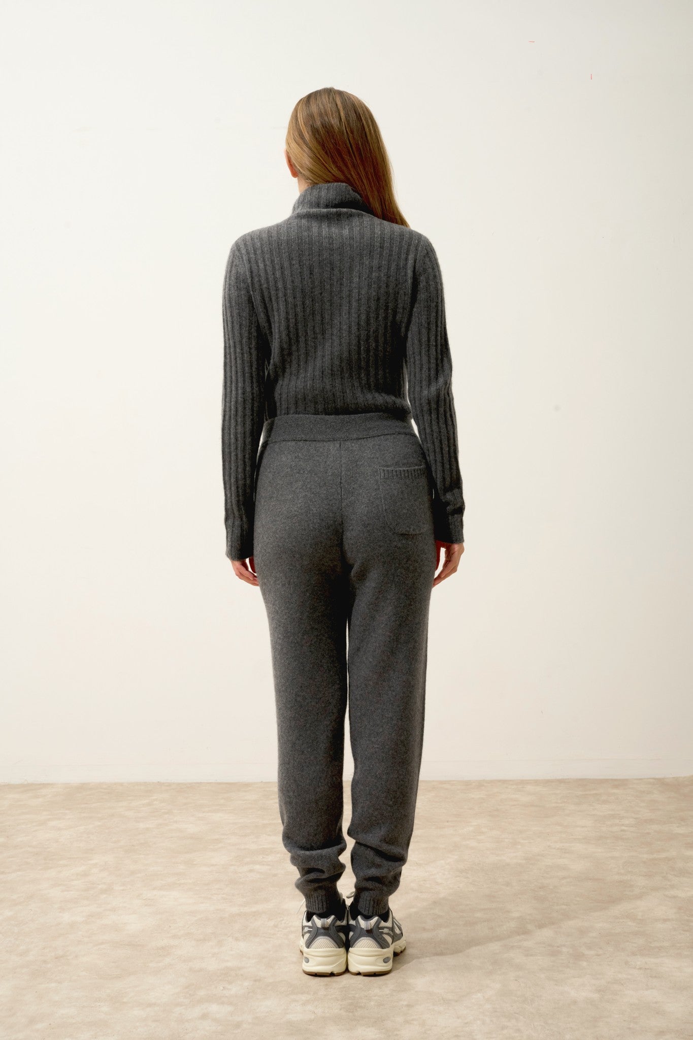 kirauna jogging 4 fils anthracite chiné 100% cachemire