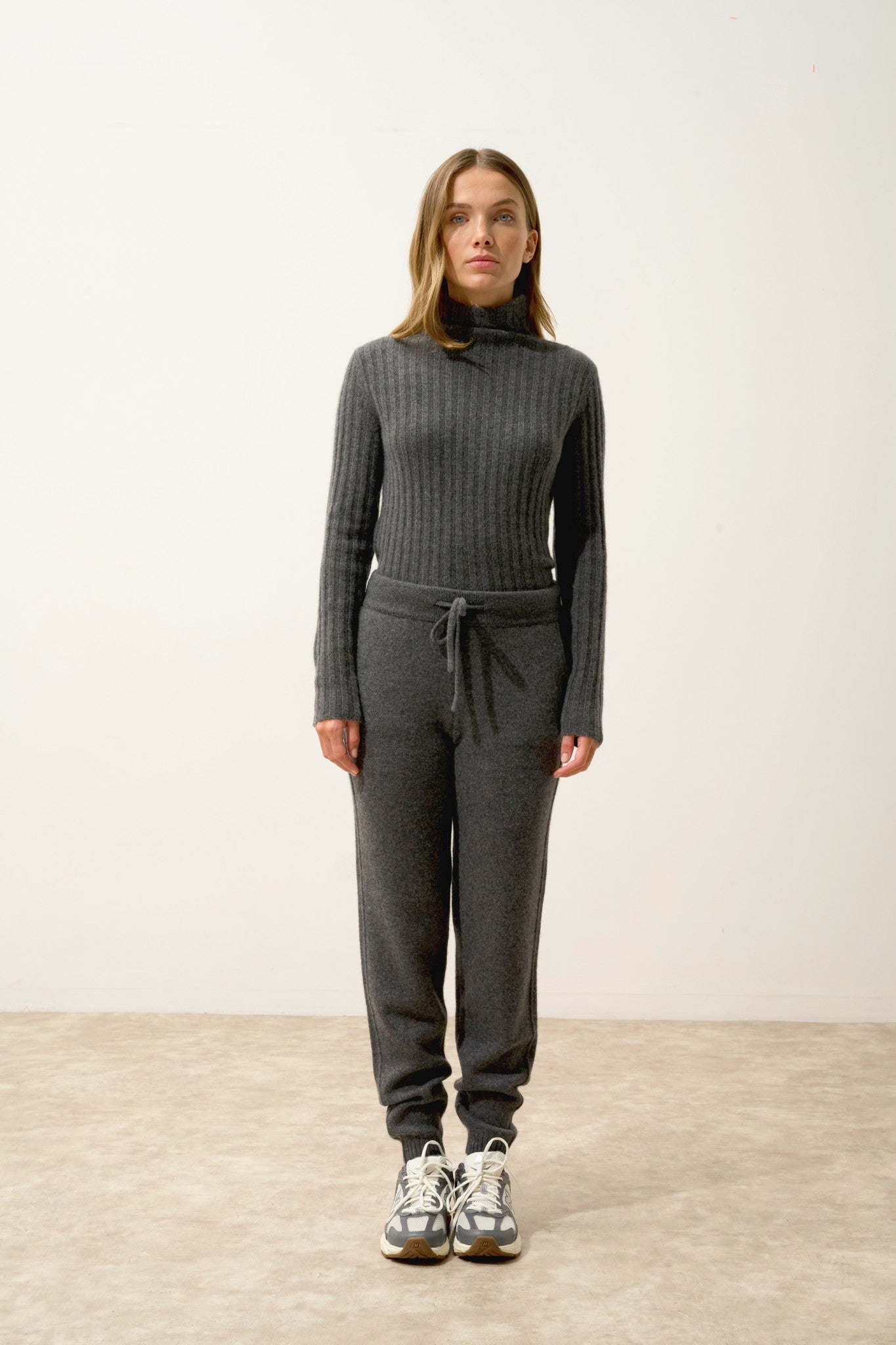 kirauna jogging 4 fils anthracite chiné 100% cachemire