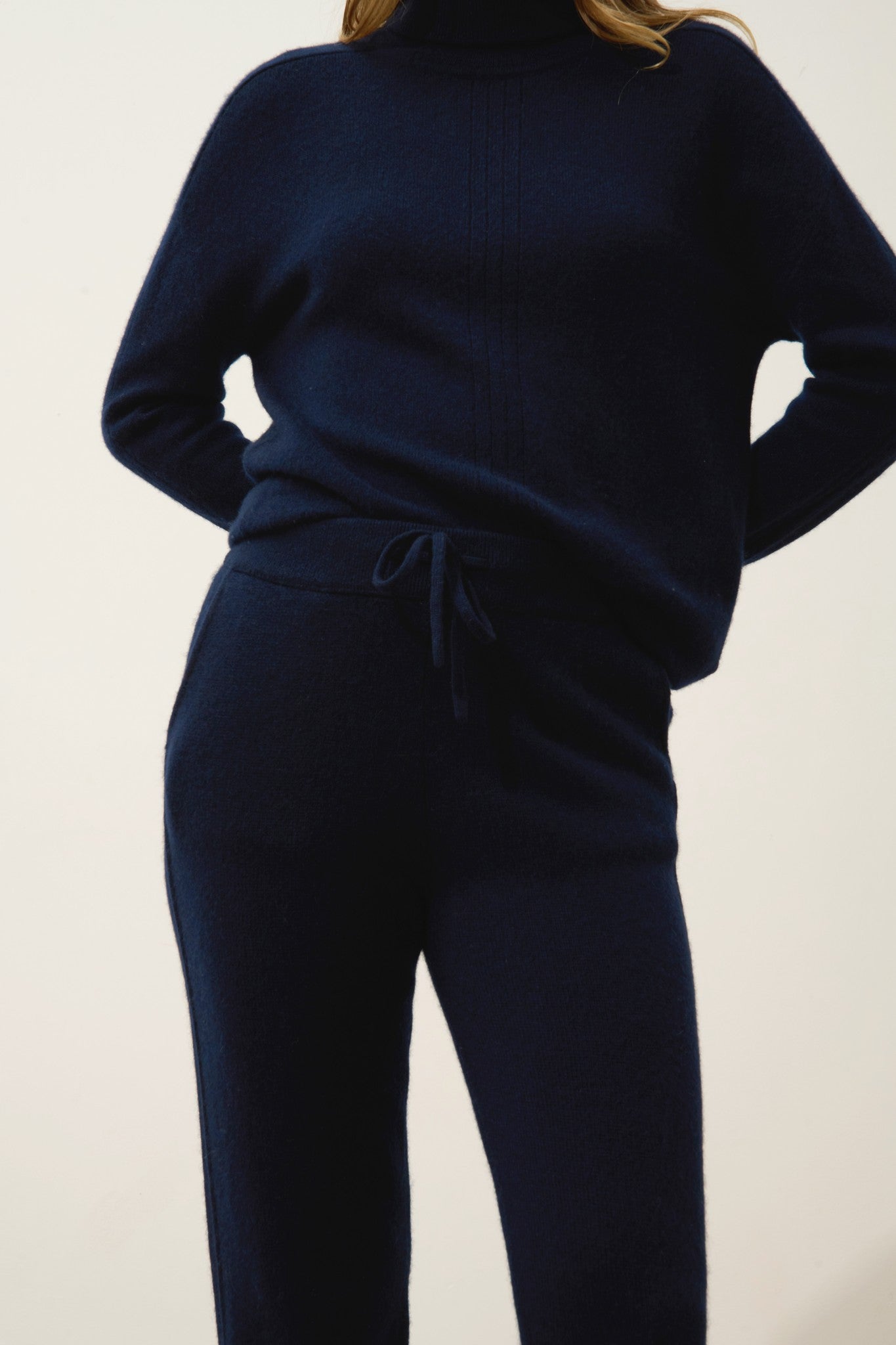 kirauna jogging 4 fils navy 100% cachemire