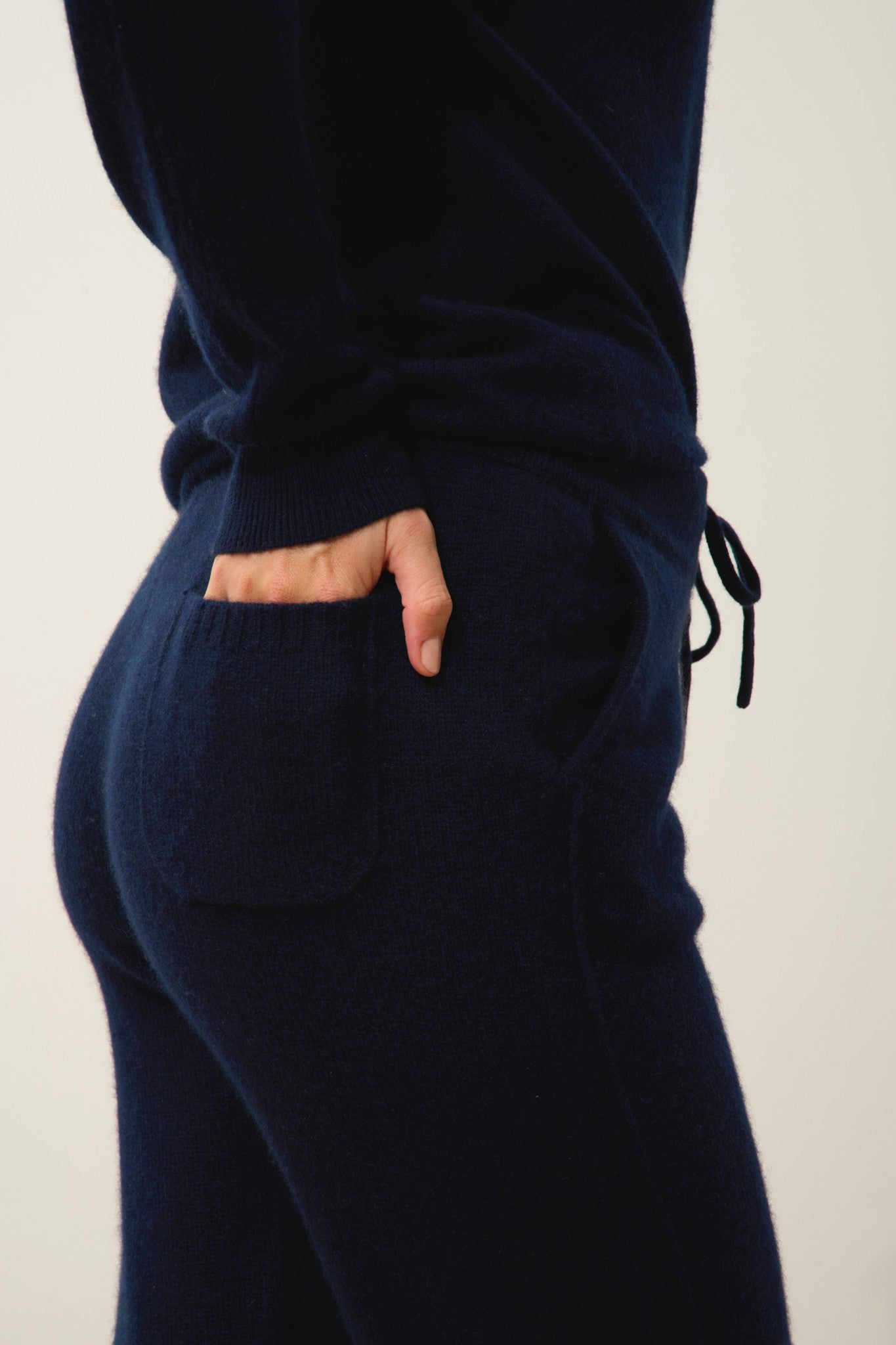 kirauna jogging 4 fils navy 100% cachemire