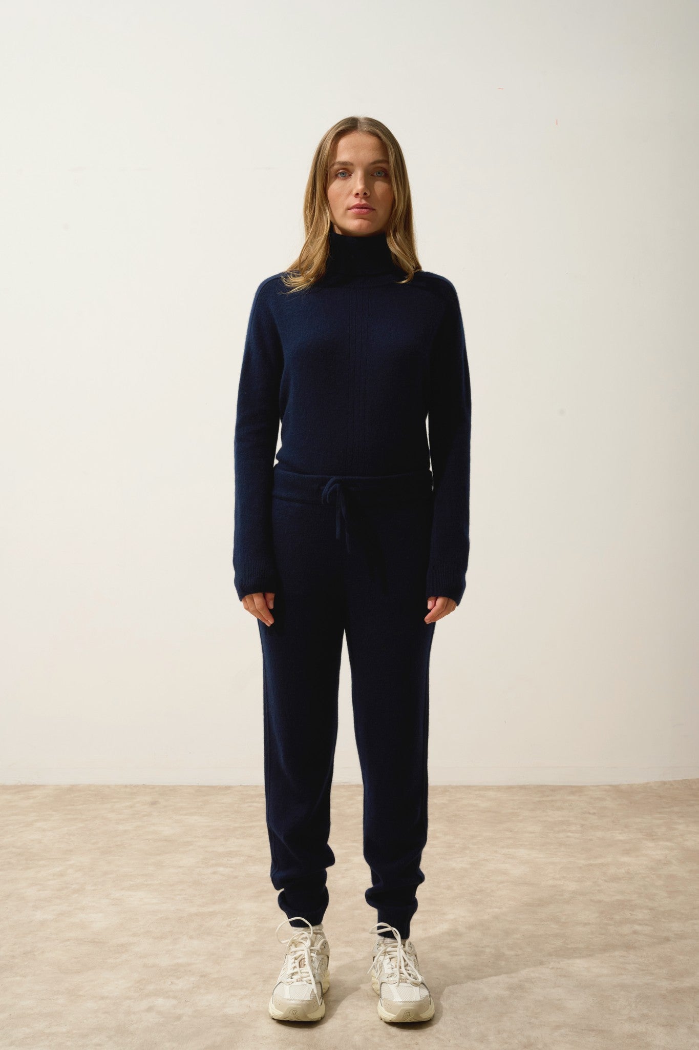 kirauna jogging 4 fils navy 100% cachemire