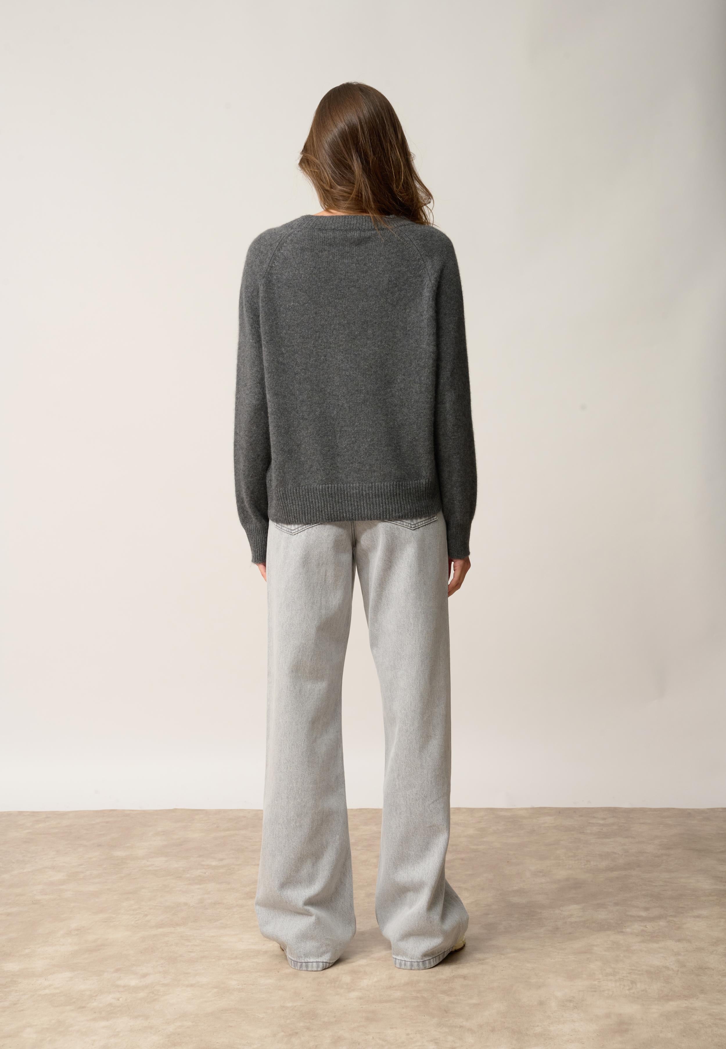KONA round-neck sweater anthracite mottled