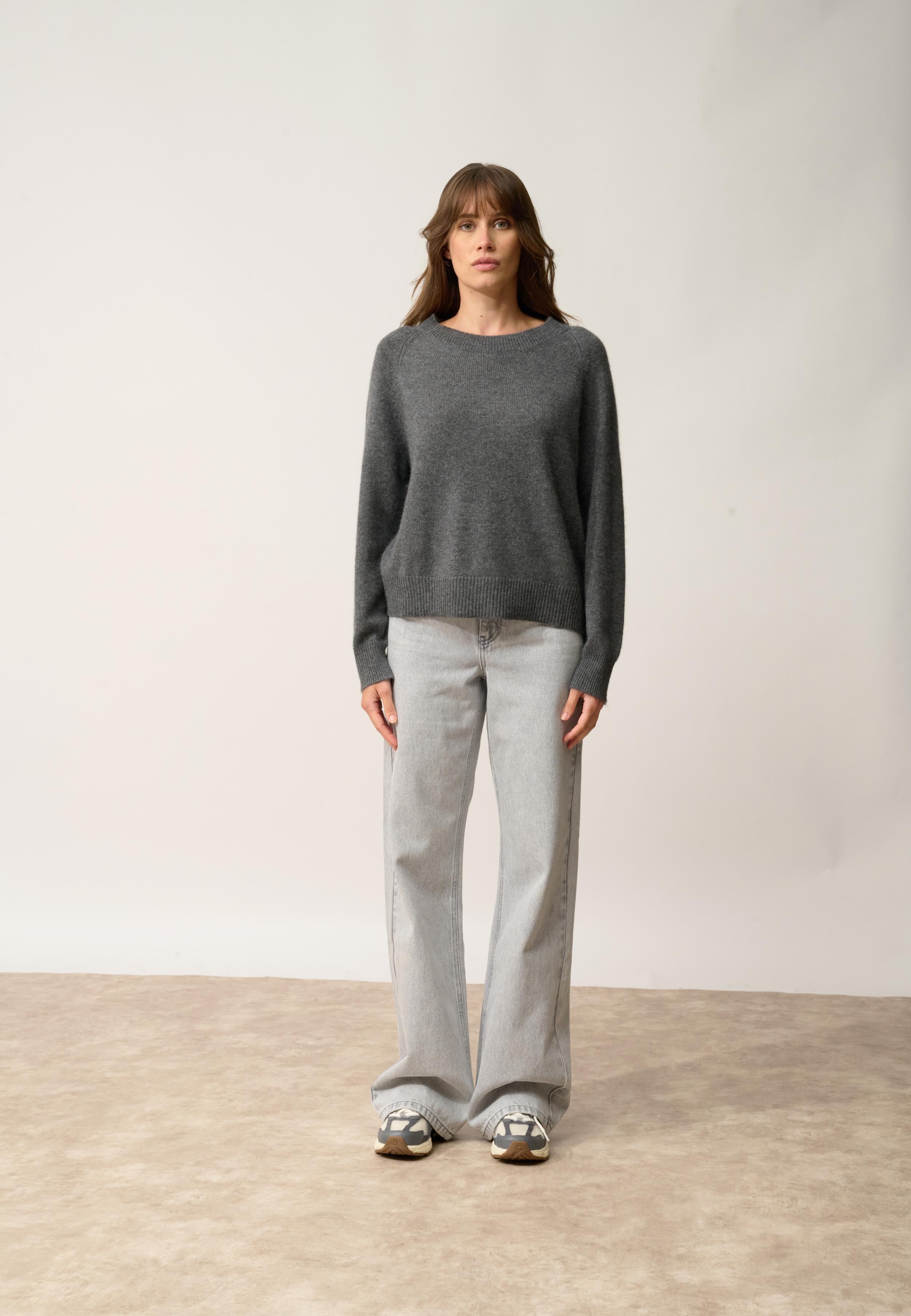 KONA round-neck sweater anthracite mottled