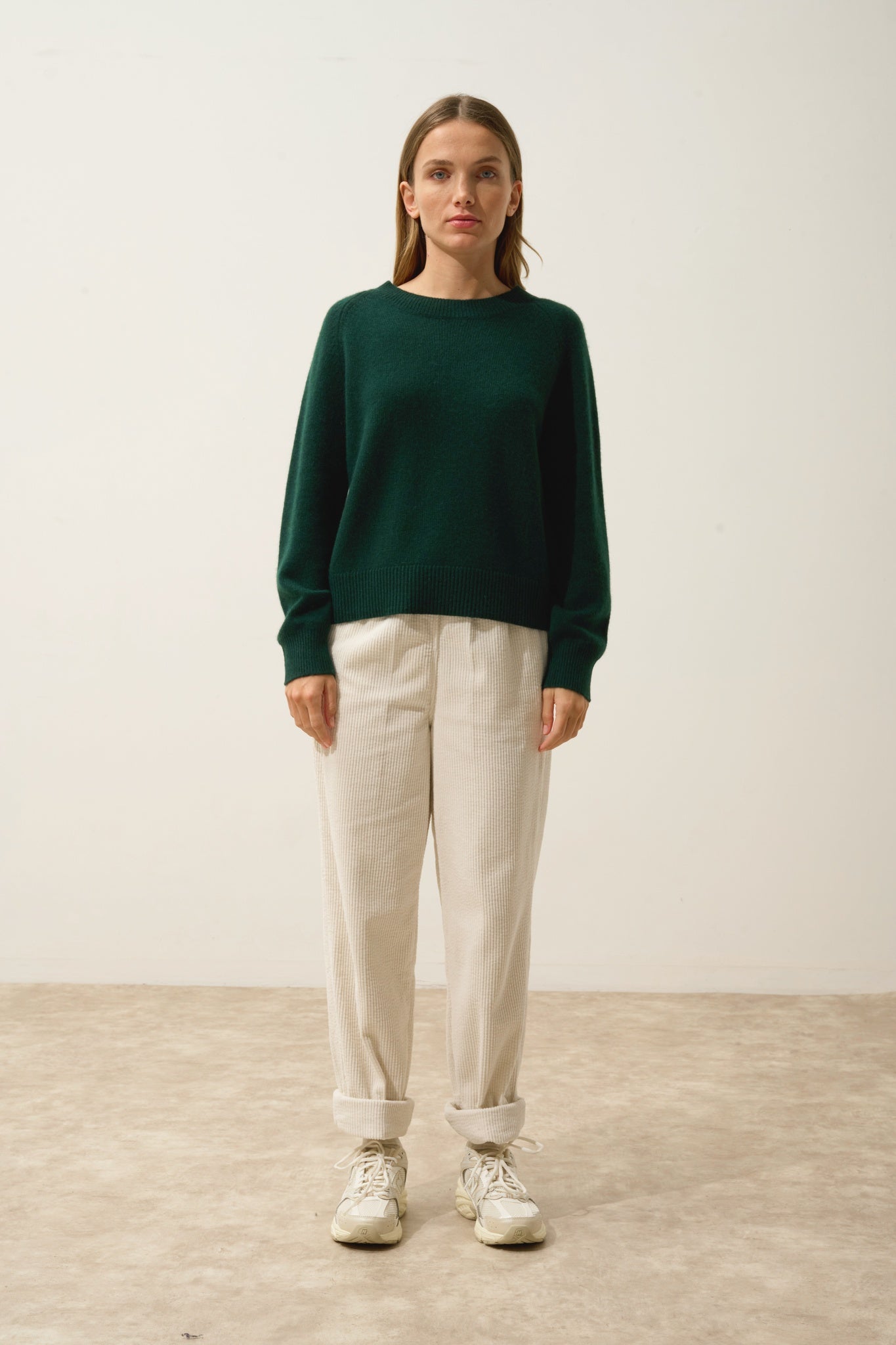 KONA pull col rond cyprès