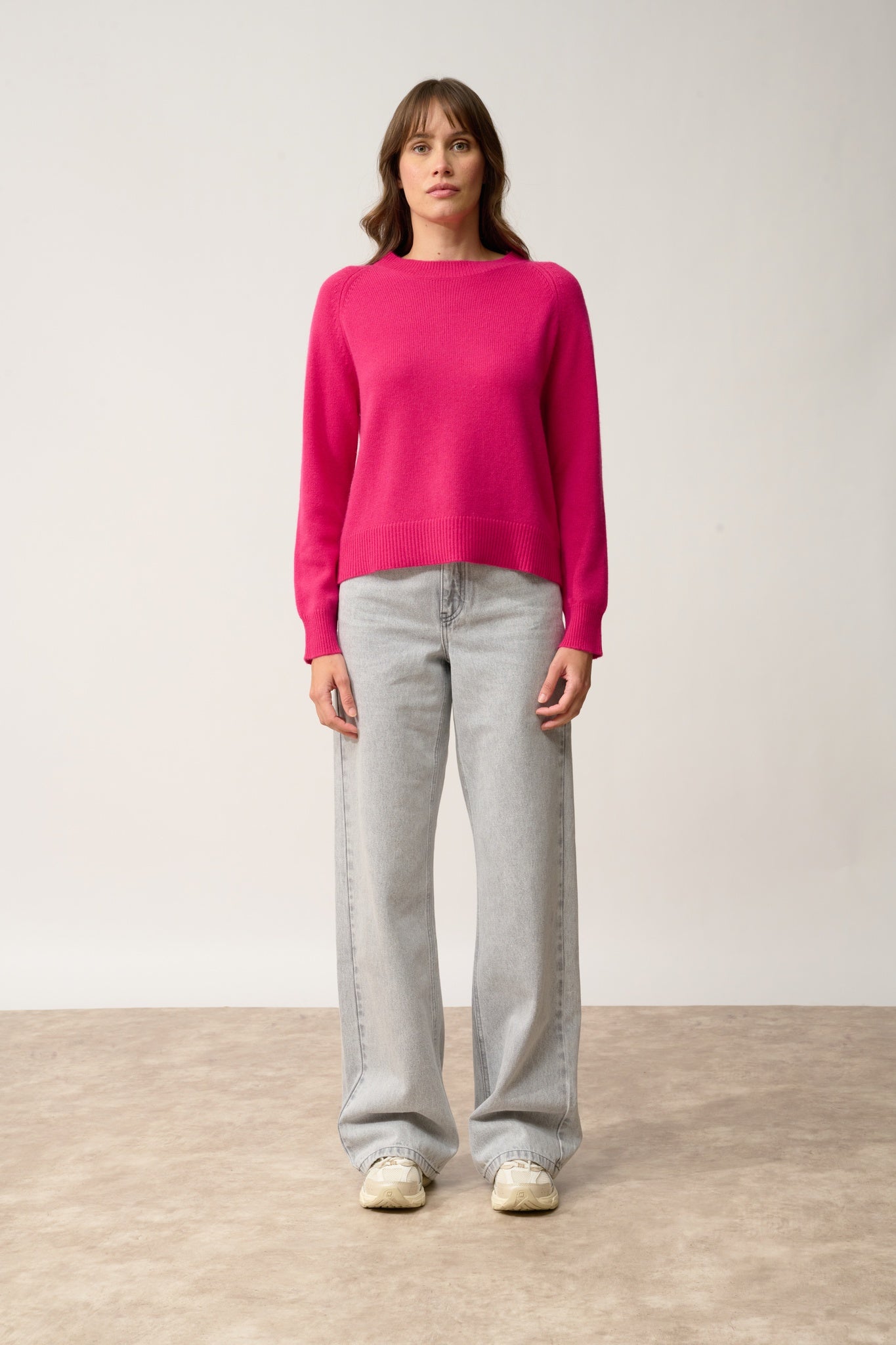 KONA pull col rond fuchsia