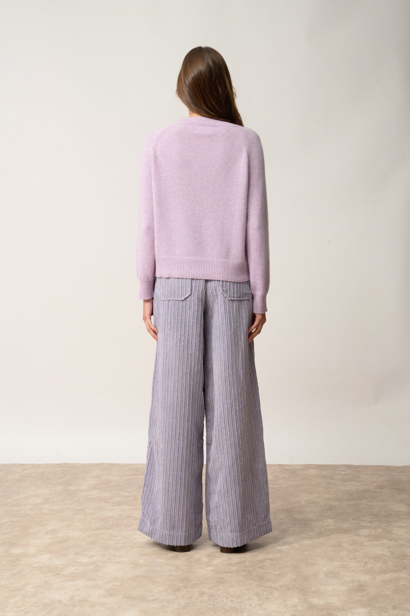 KONA pull col rond mauve chiné