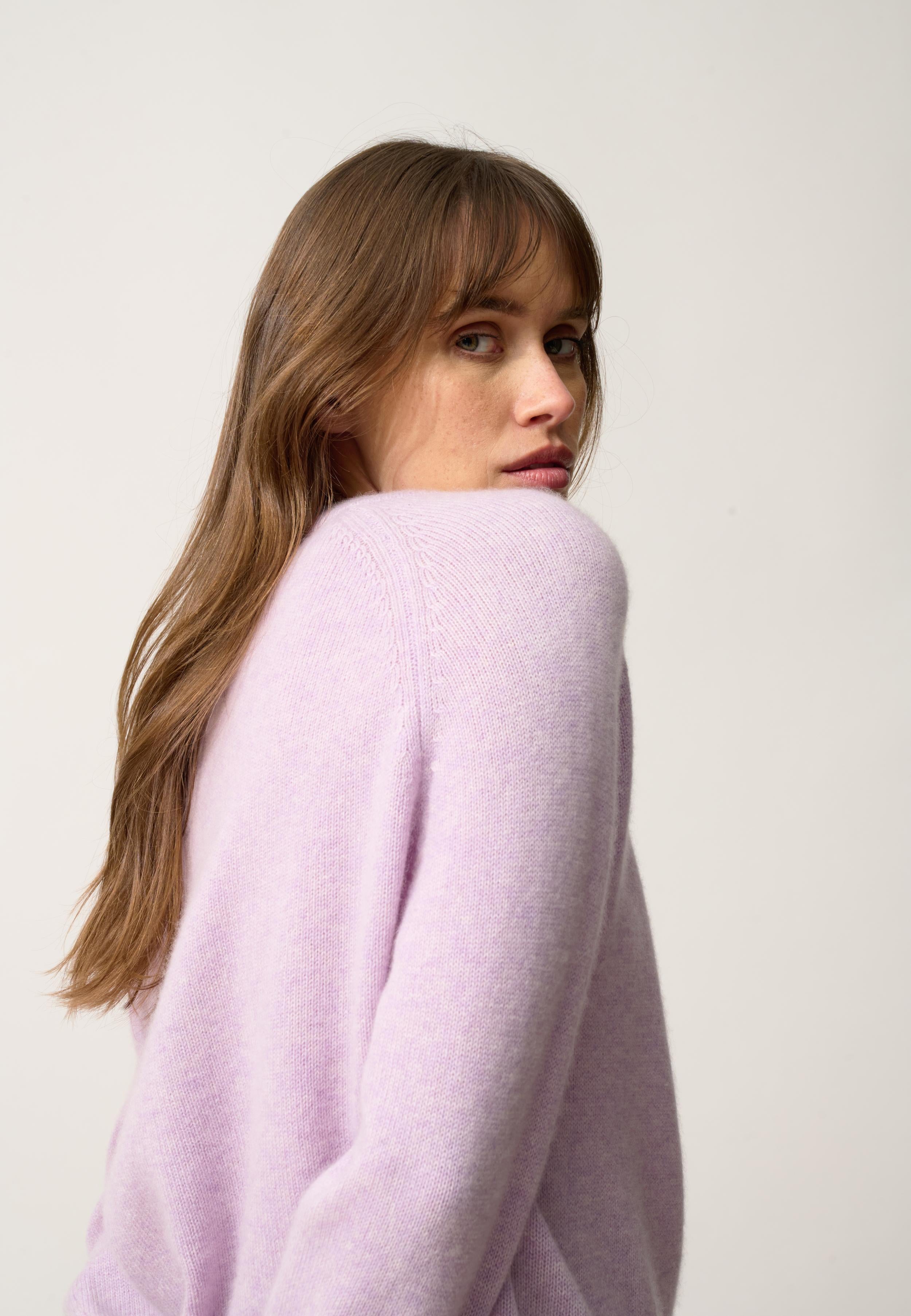 KONA round-neck sweater mauve mottled