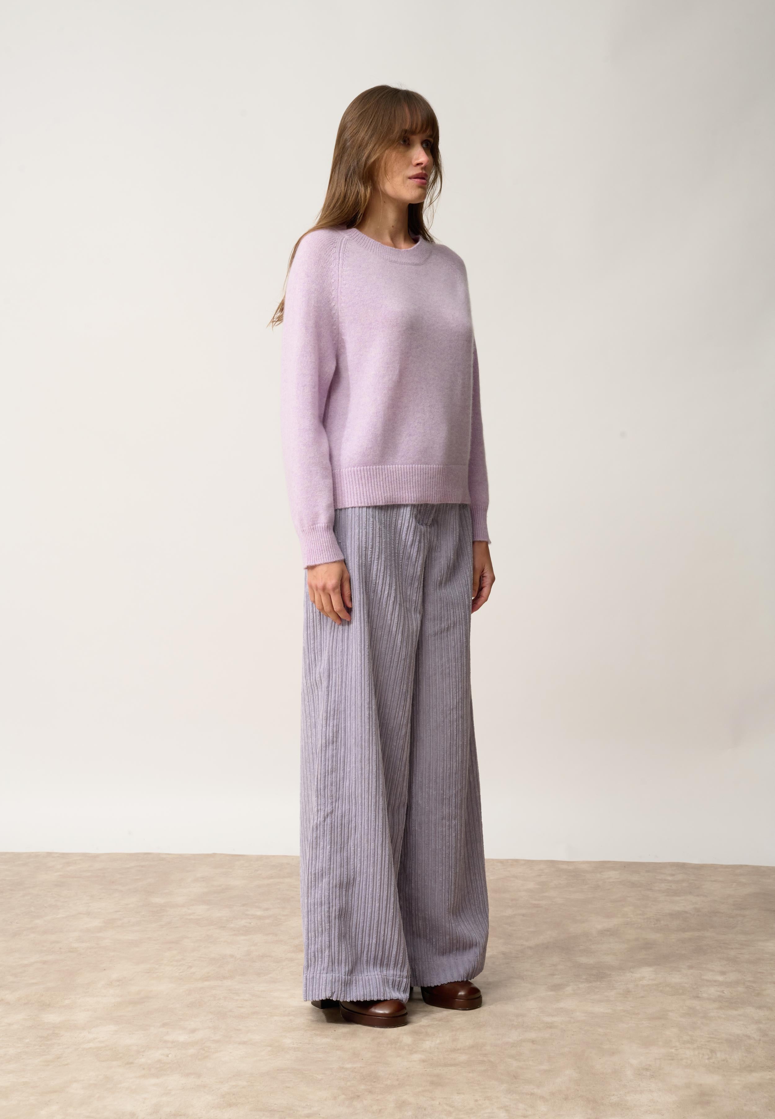 KONA round-neck sweater mauve mottled