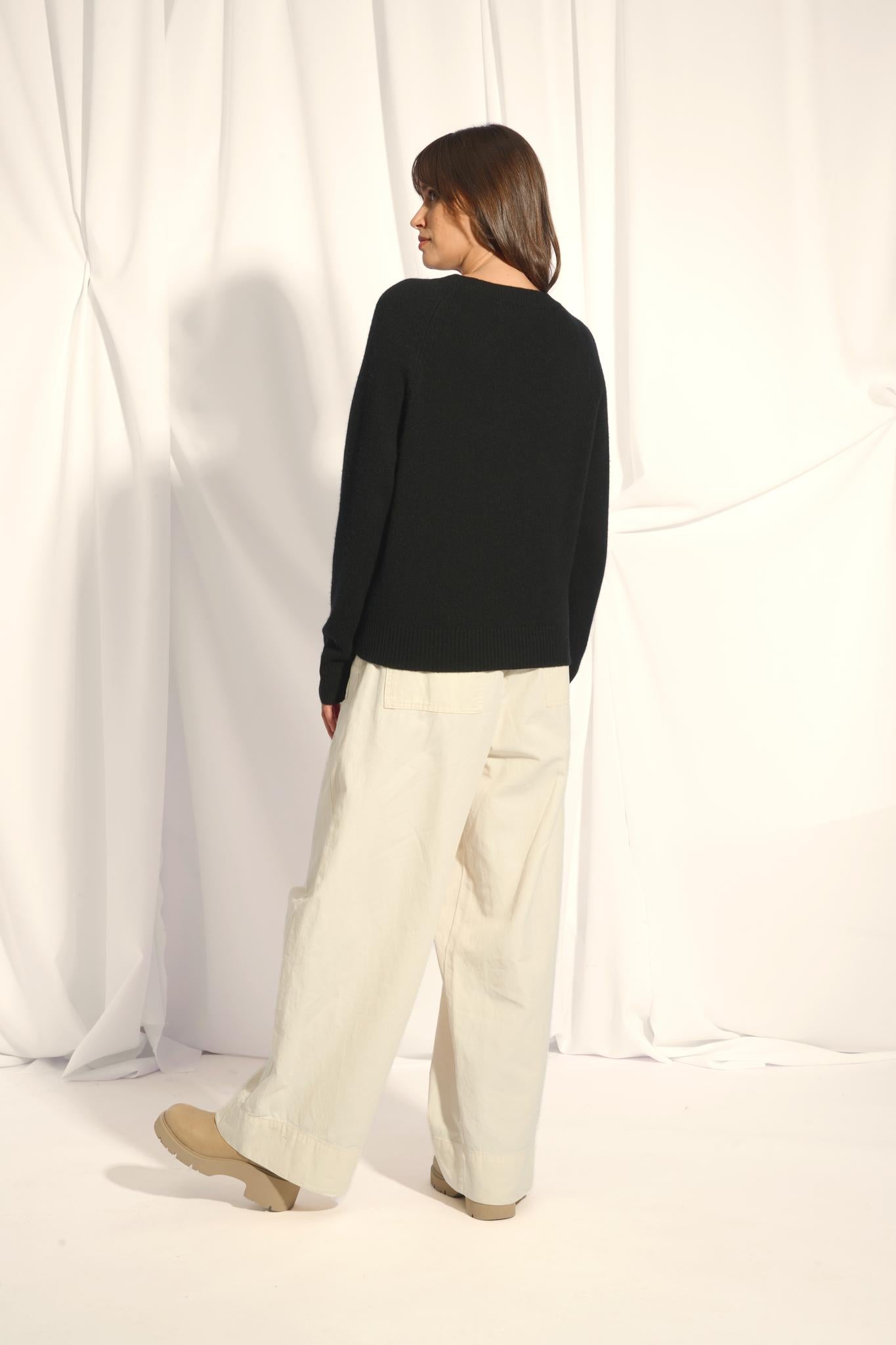 KONA black round-neck sweater