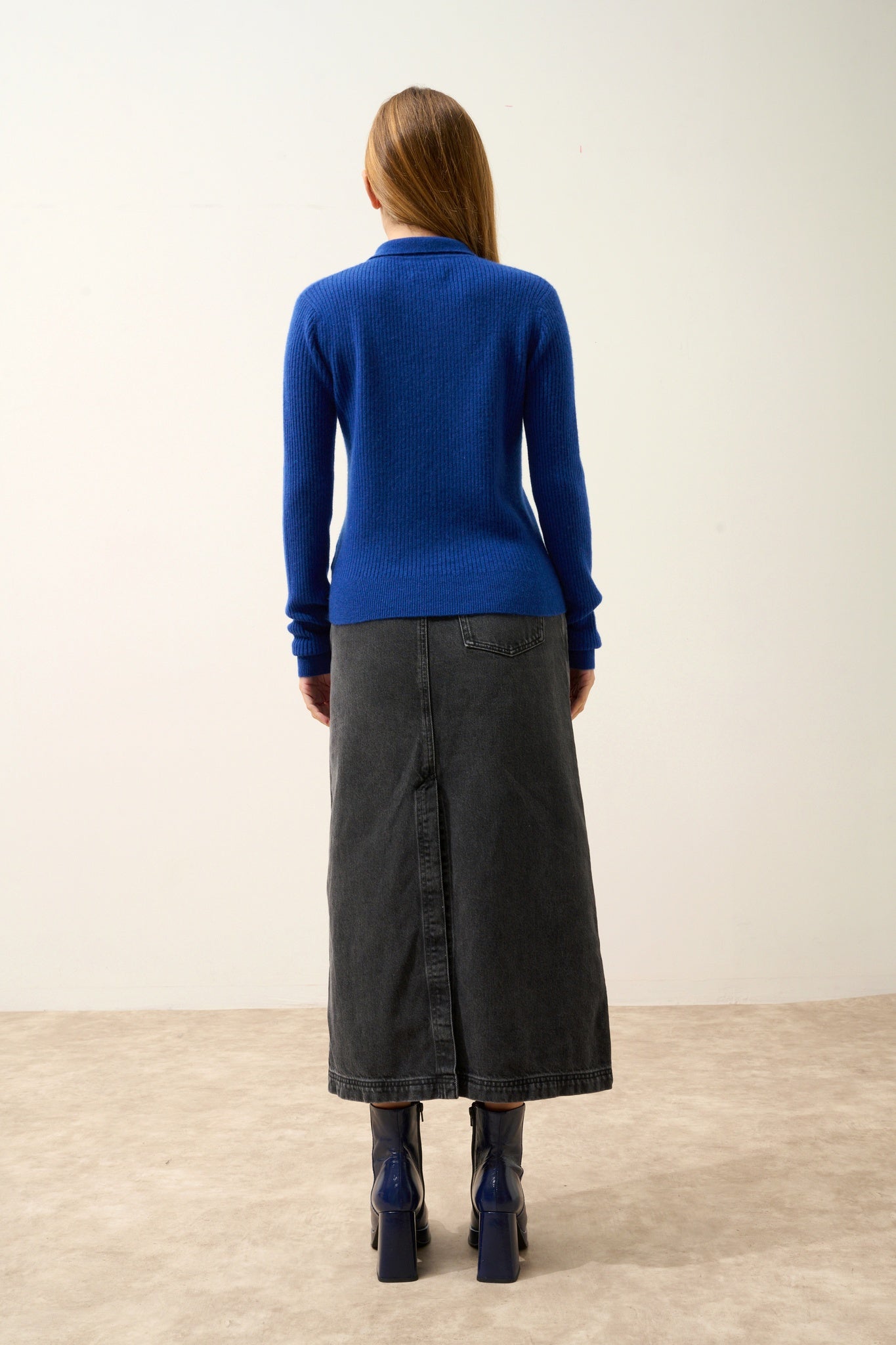 KRISTJAN polo col zippé outremer