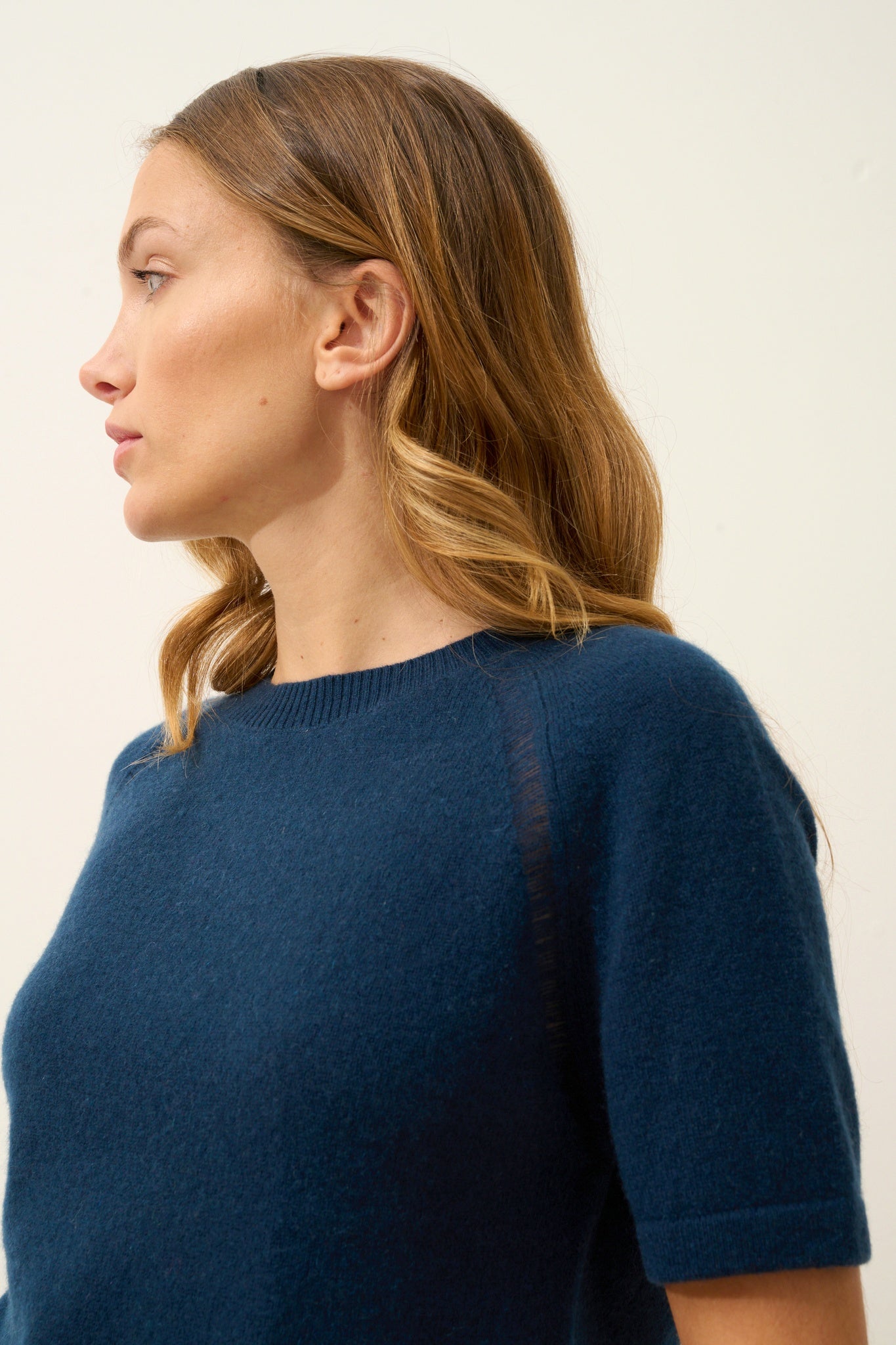 LAÏSA t-shirt col rond bleu pétrole