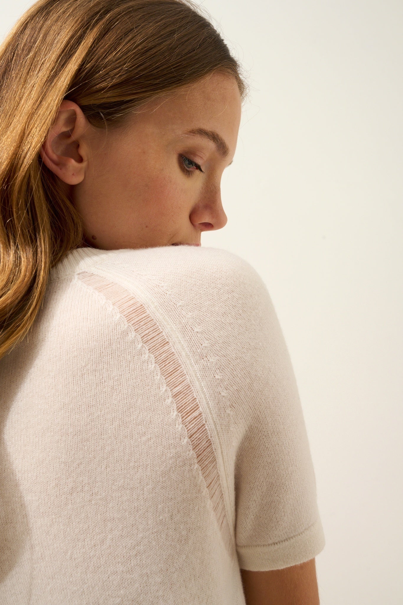 LAÏSA ivory round neck T-shirt