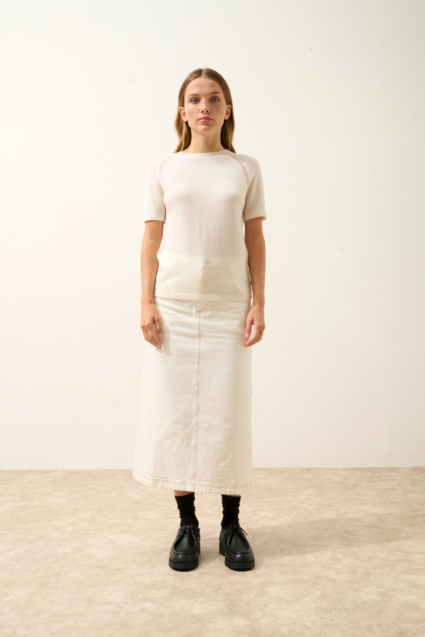 LAÏSA t-shirt col rond ivoire