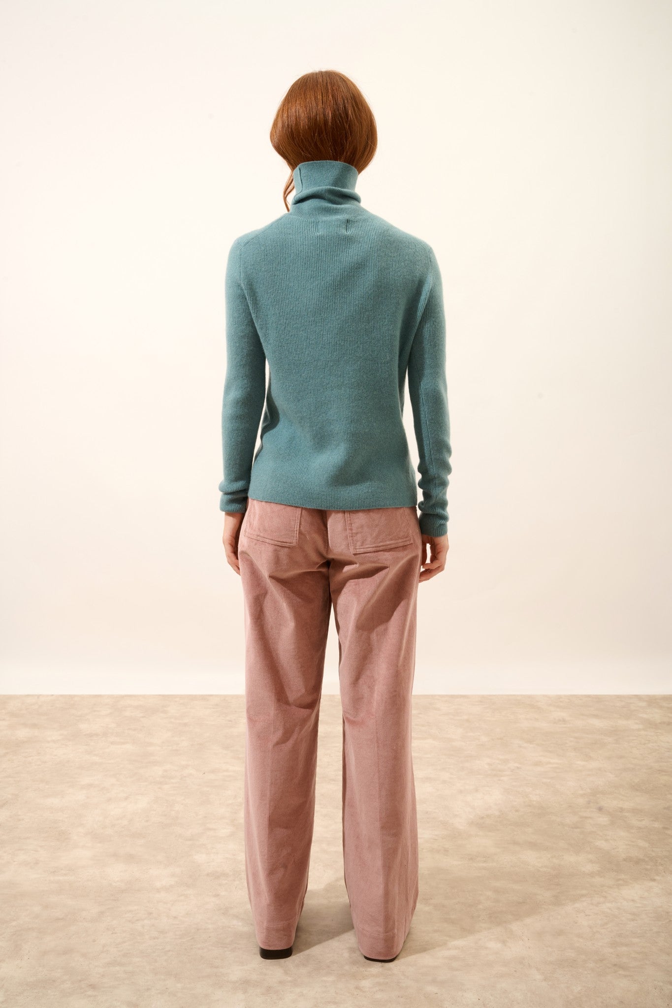 lanais pull col roulé eucalyptus 100% cachemire