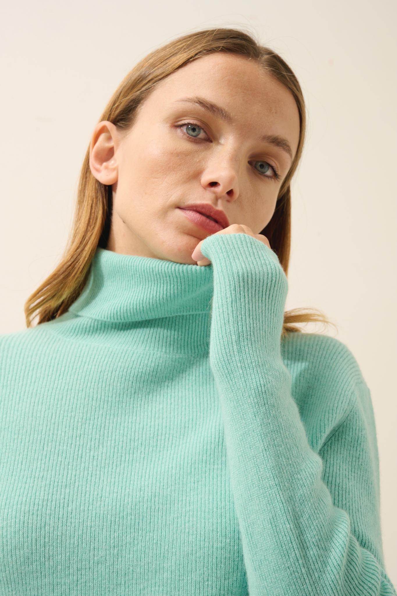 LANAIS pull col roulé jade
