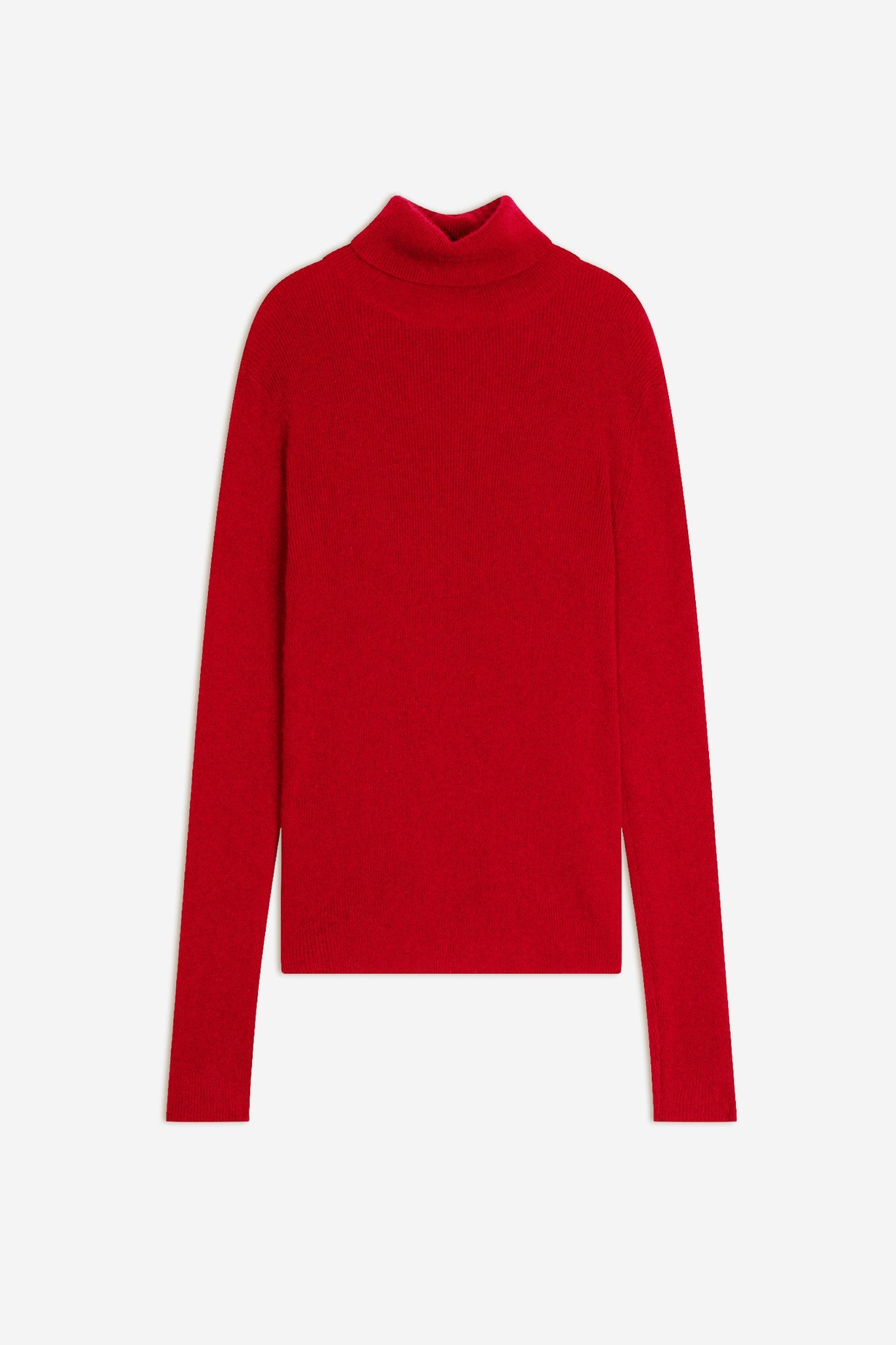 lanais pull col roulé rouge