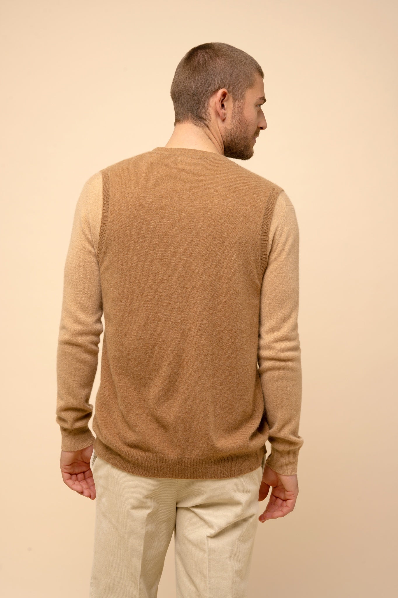 LANA cardigan col v noisette