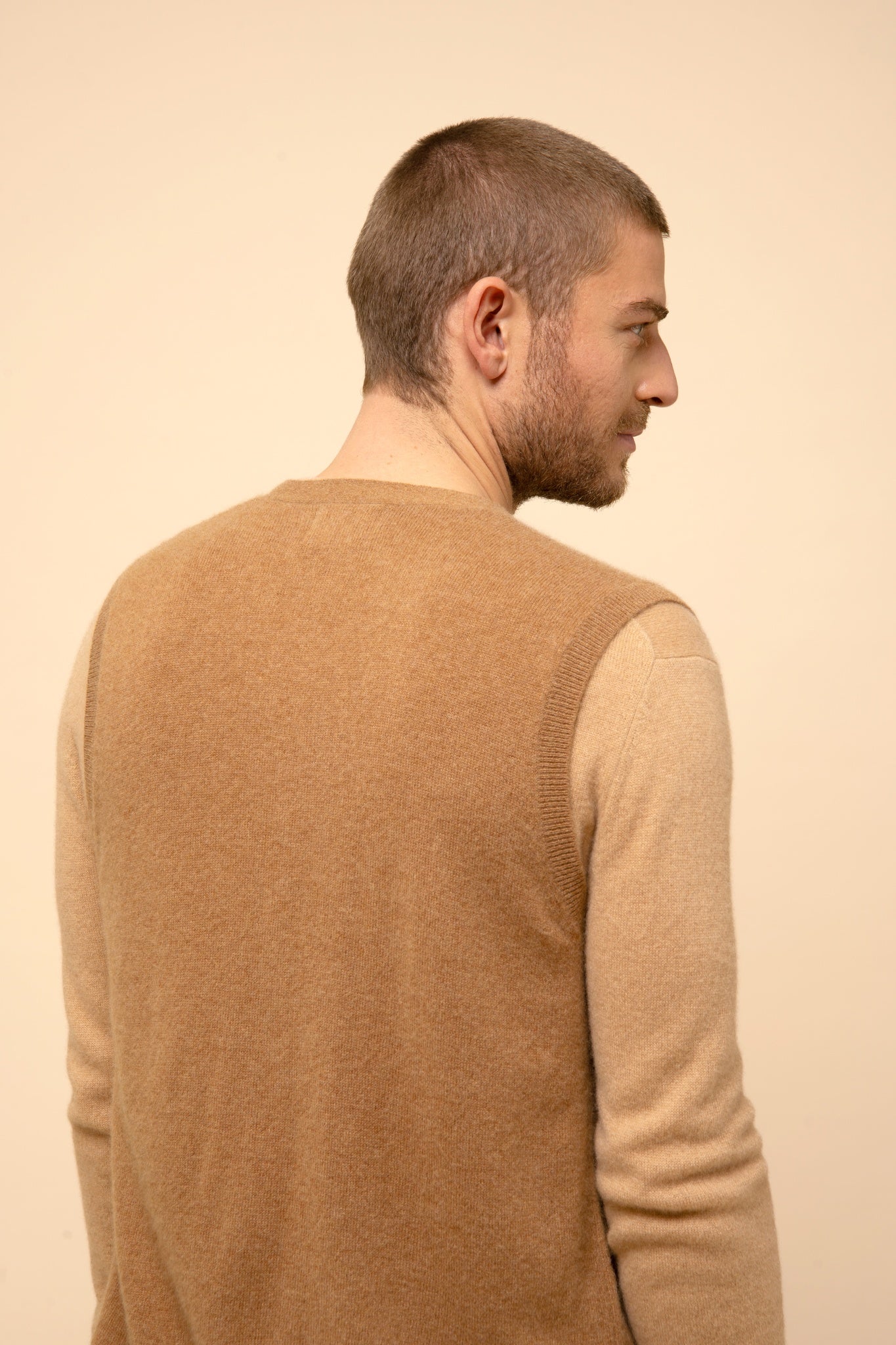 LANA cardigan col v noisette