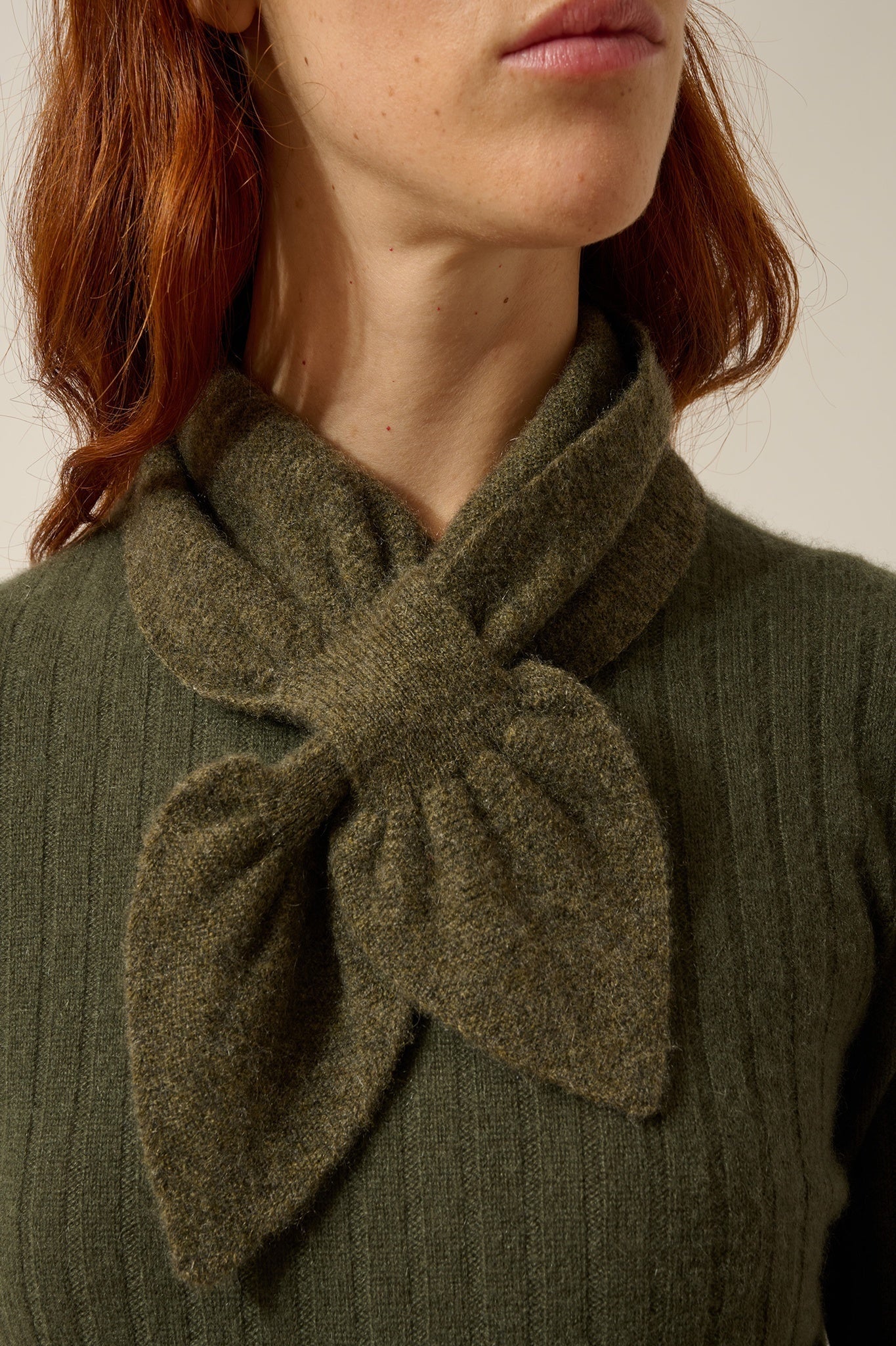 LANE écharpe nouée 6 fils army chiné