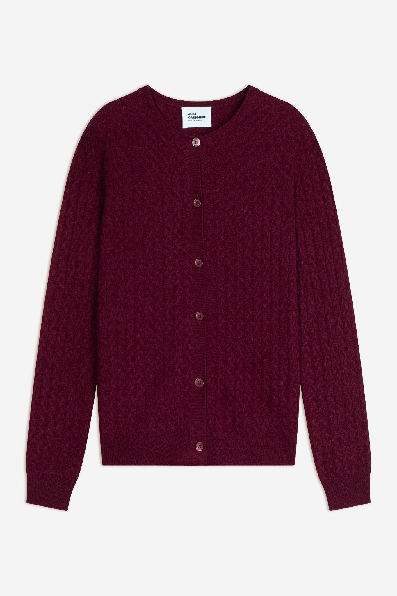 laura cardigan col rond bordeaux
