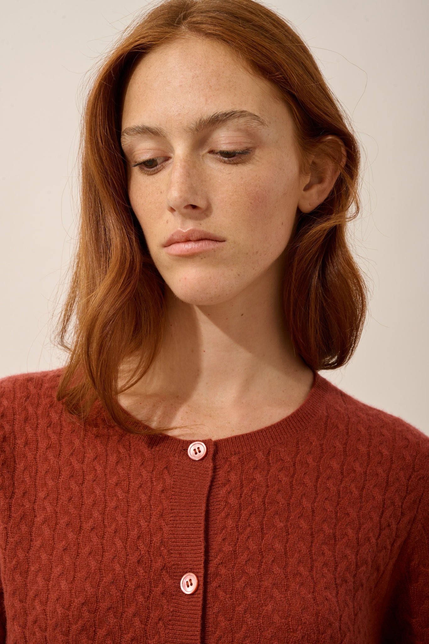 LAURA cardigan col rond cerise