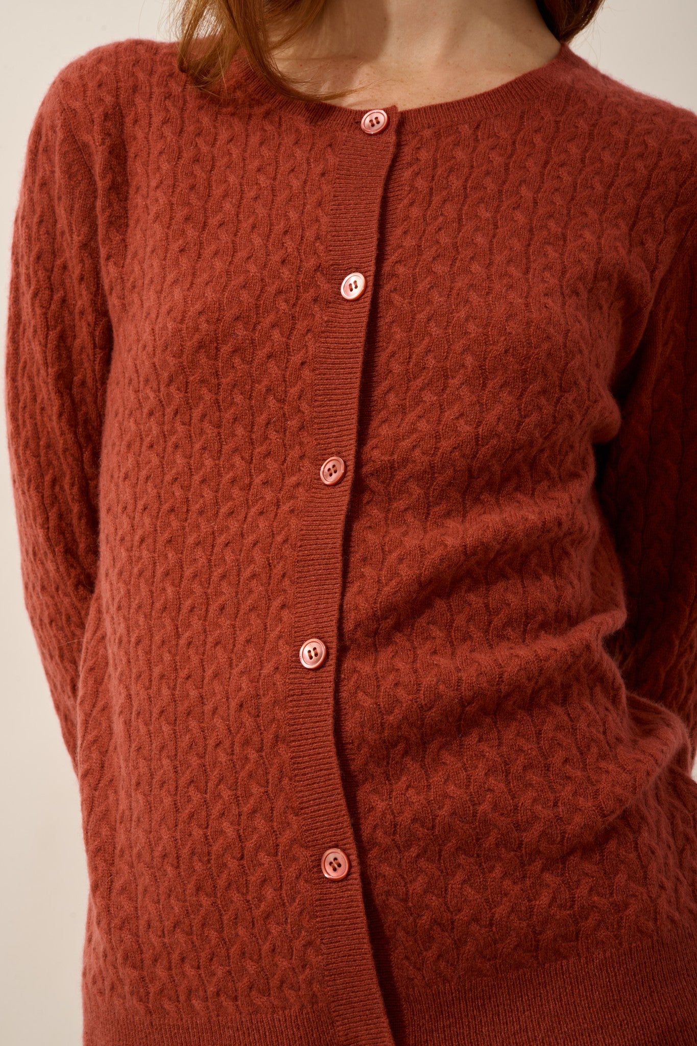 laura cardigan col rond cerise