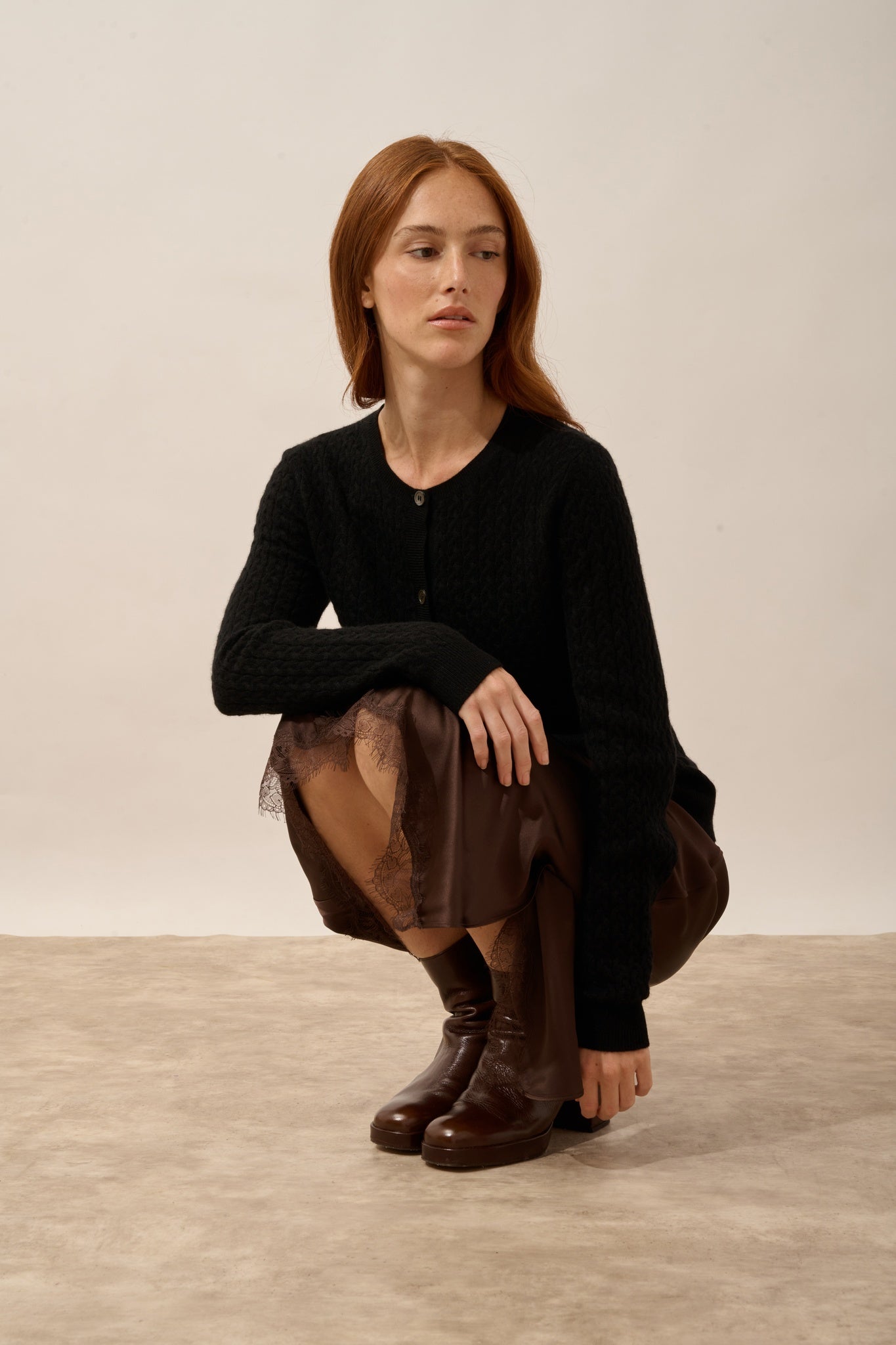 LAURA cardigan col rond noir