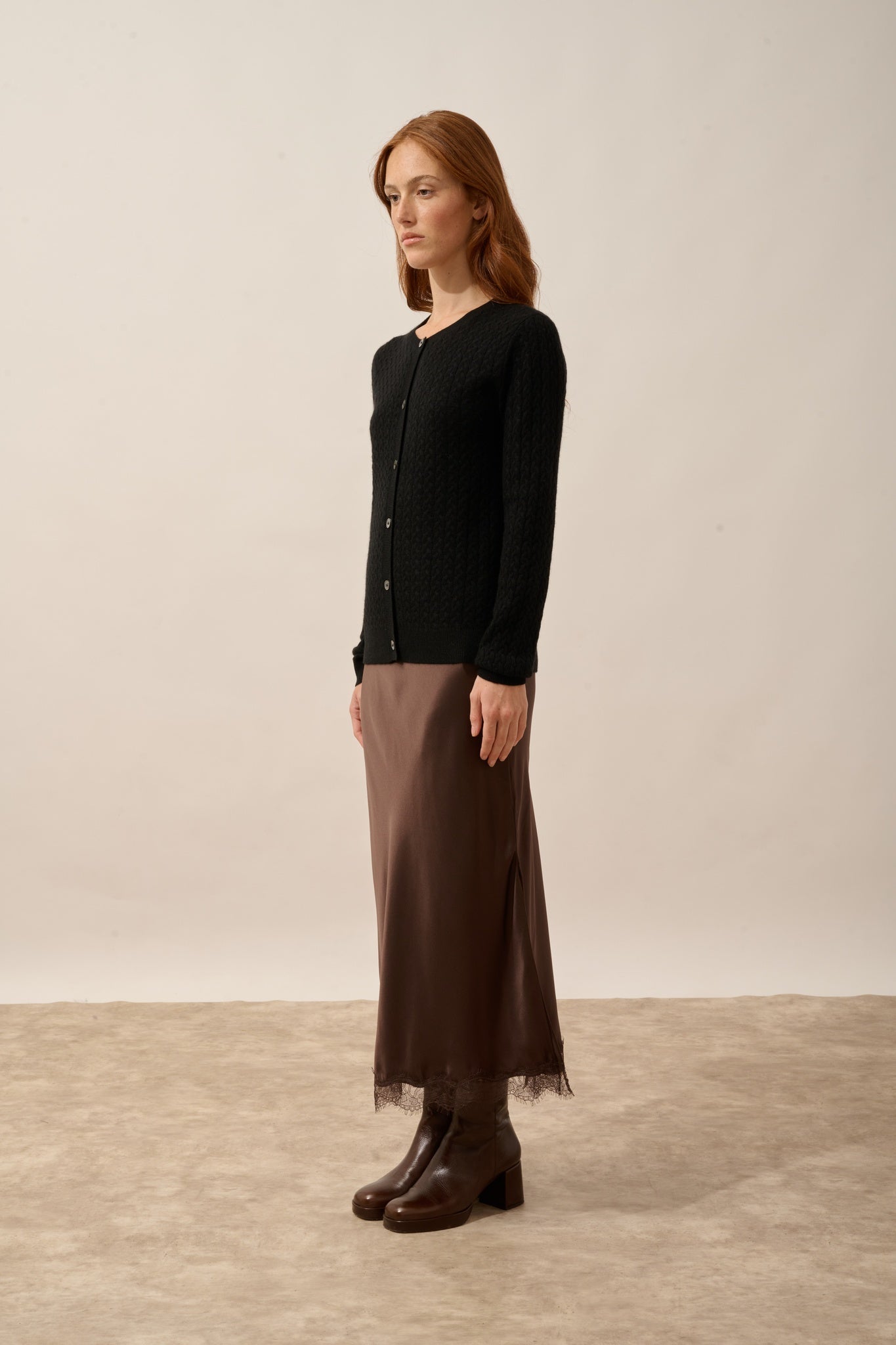 LAURA cardigan col rond noir