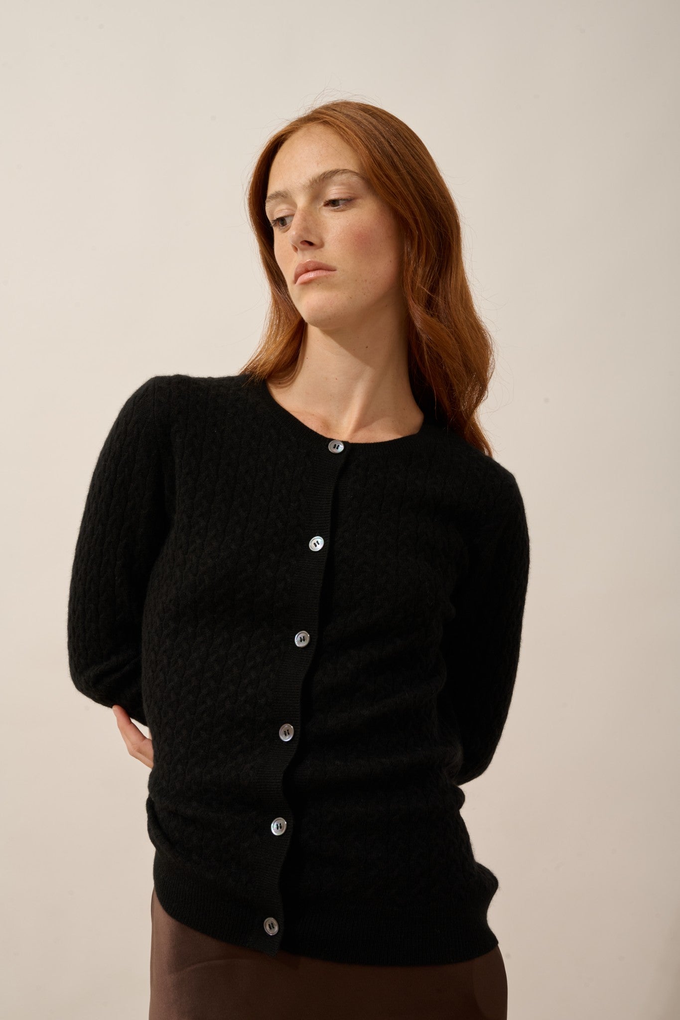 laura cardigan col rond noir