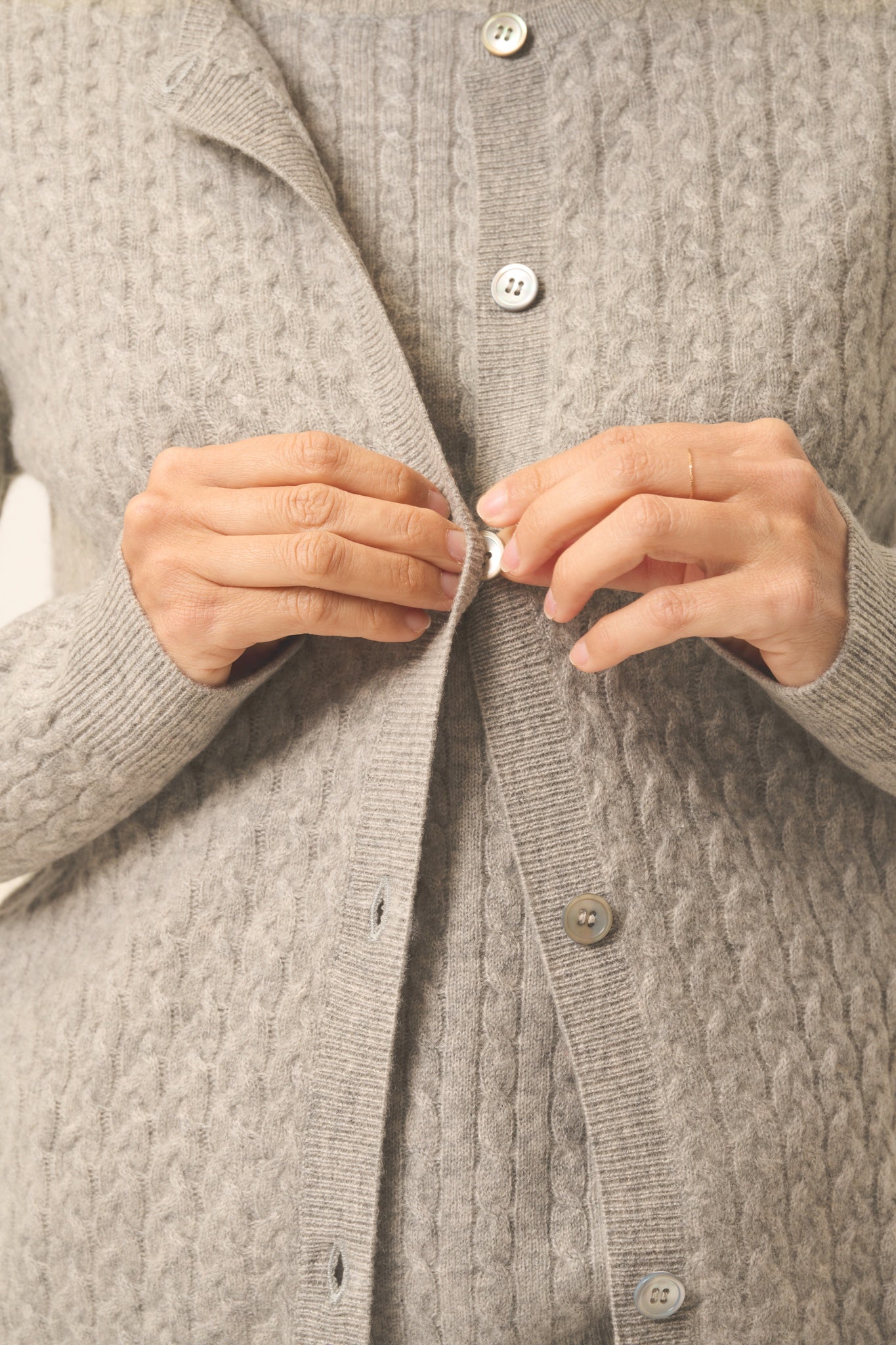 LAURA cloud mottled round-neck cardigan