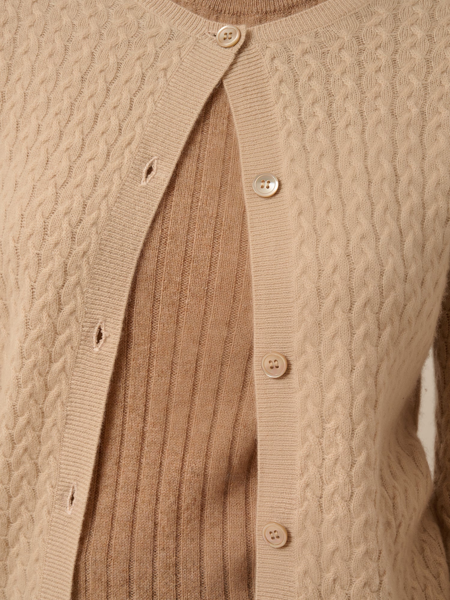 LAURA cardigan col rond nude