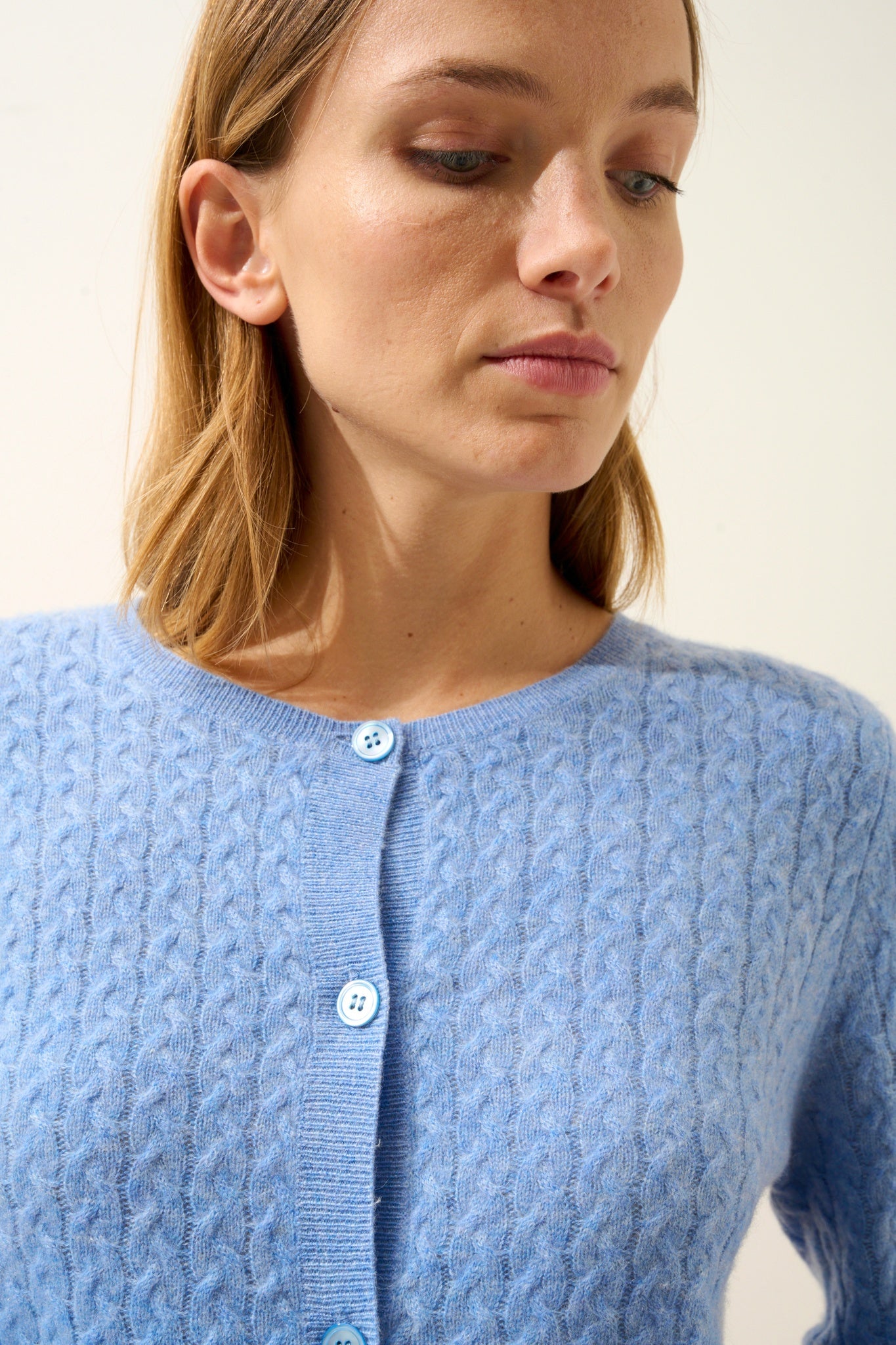 LAURA cardigan col rond sky
