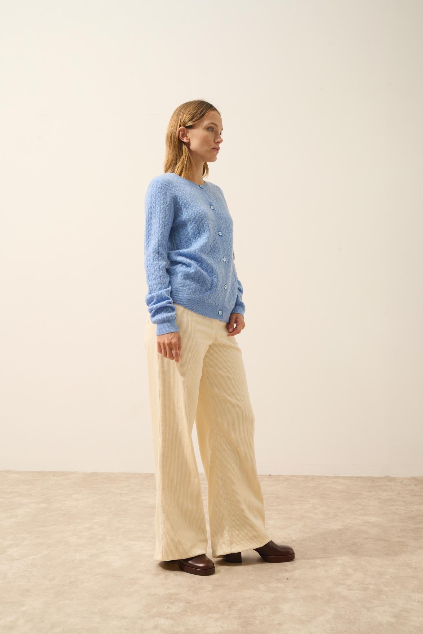 LAURA cardigan round neck sky