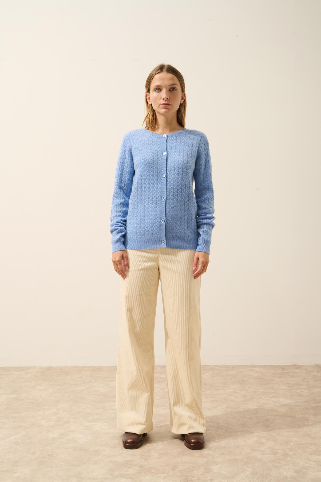 LAURA cardigan round neck sky