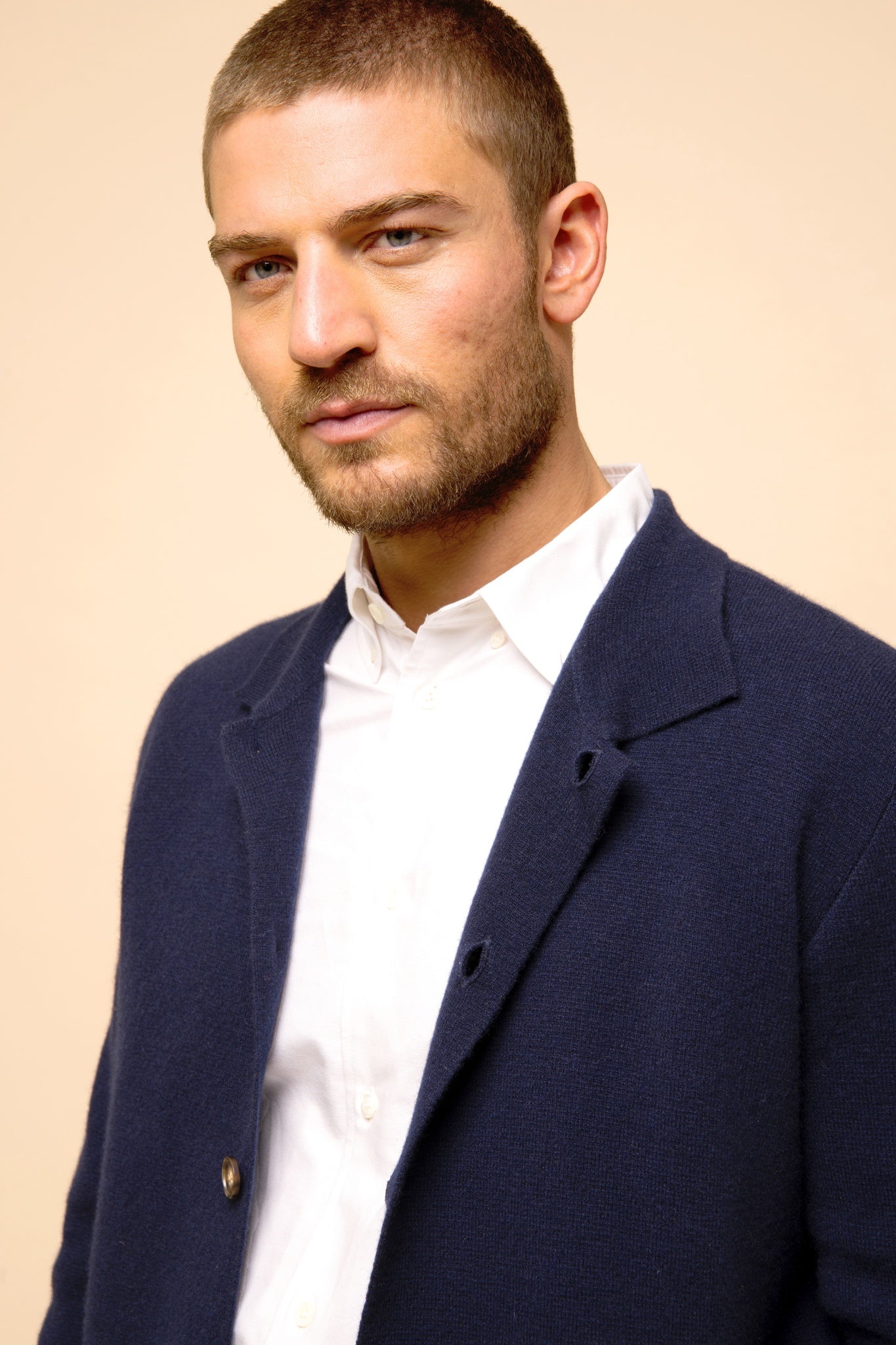 LEIFUR jacket shirt collar navy