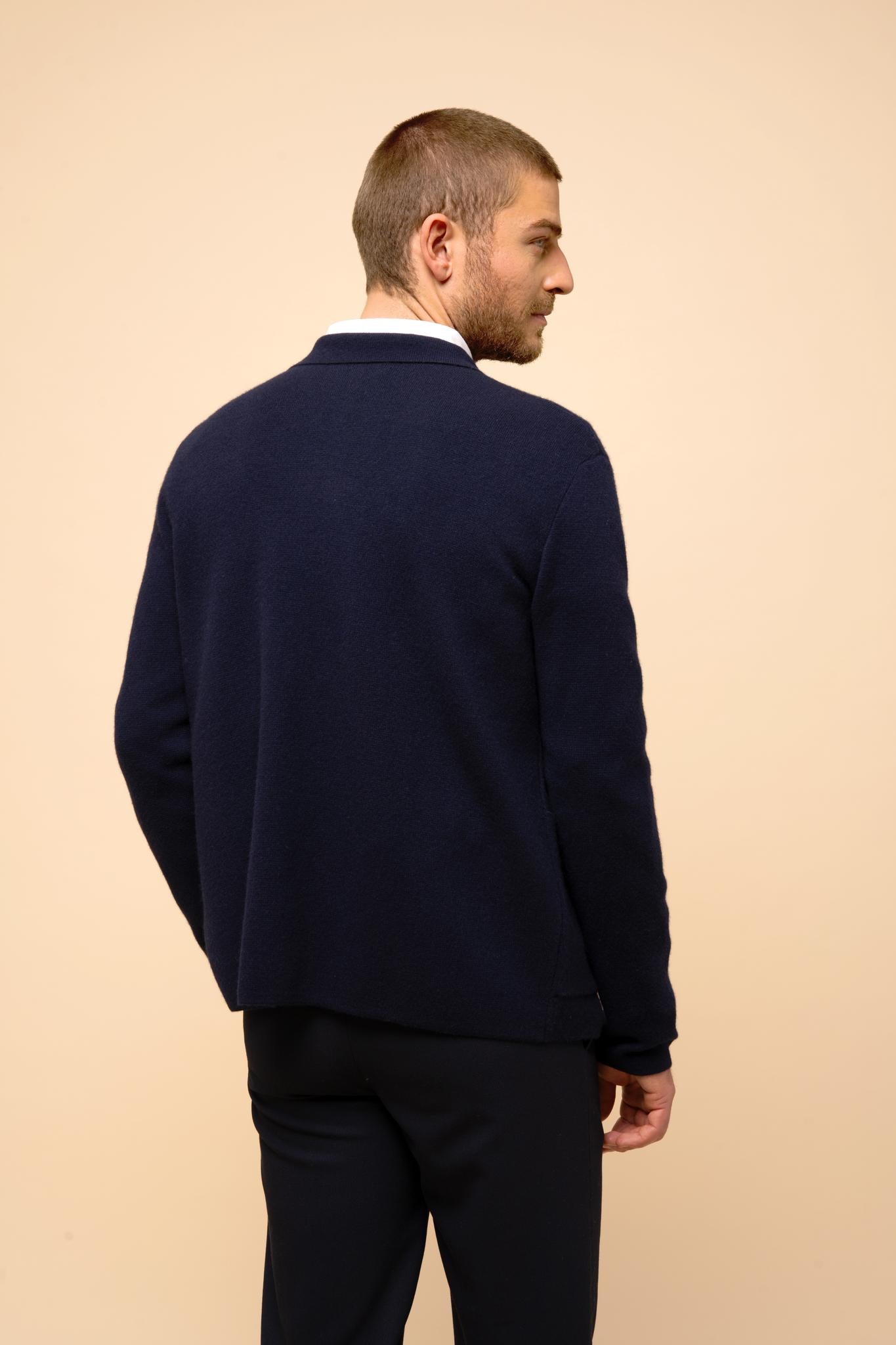 LEIFUR jacket shirt collar navy