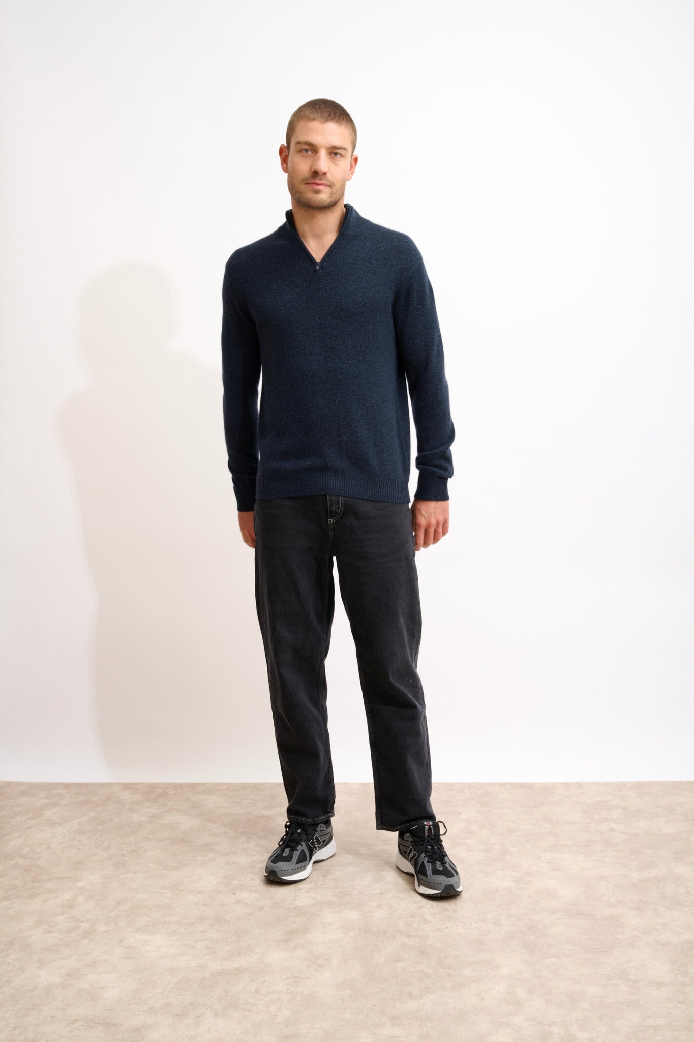 LEONIE caviar trucker collar sweater