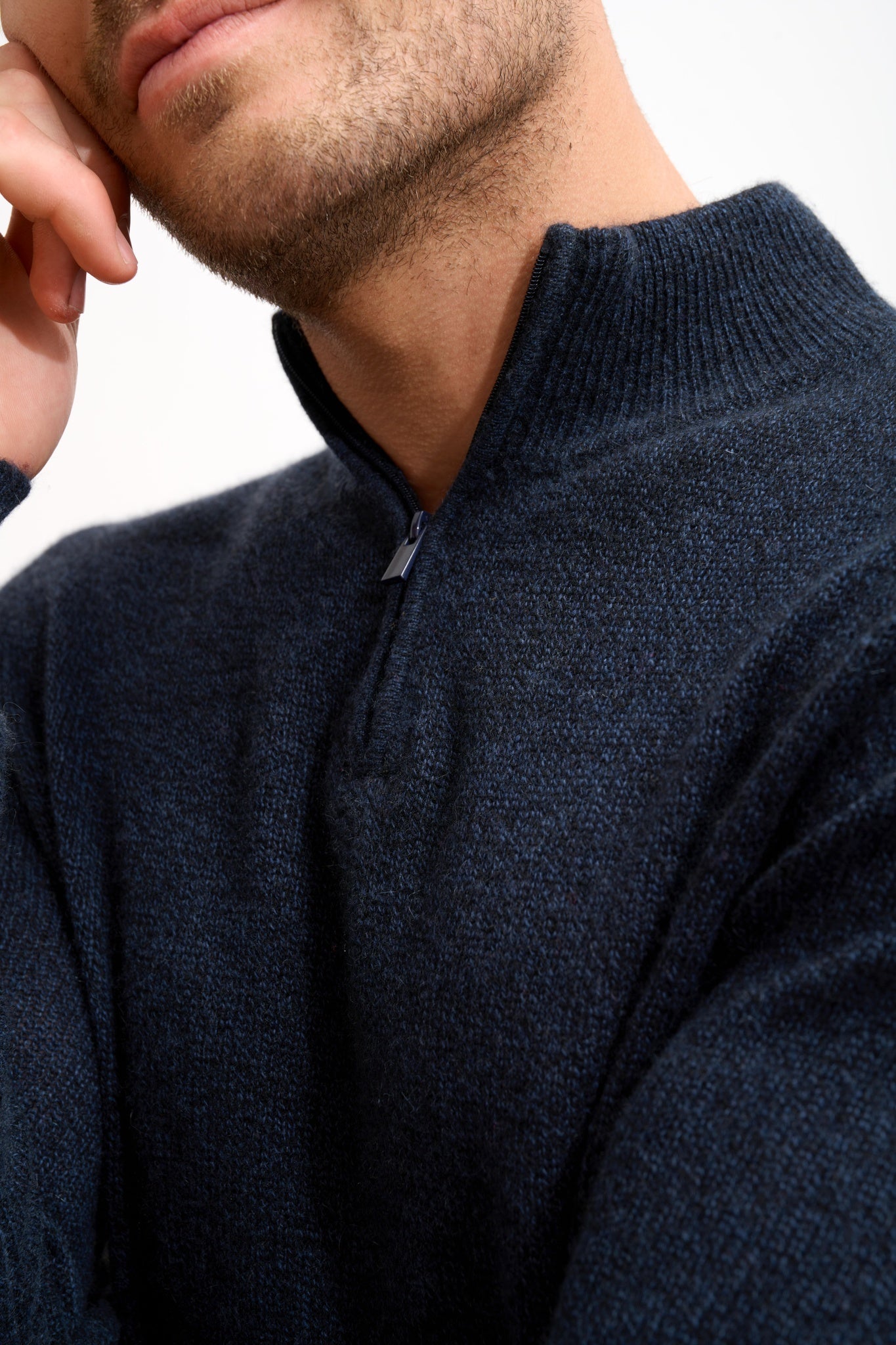 LEONIE caviar trucker collar sweater