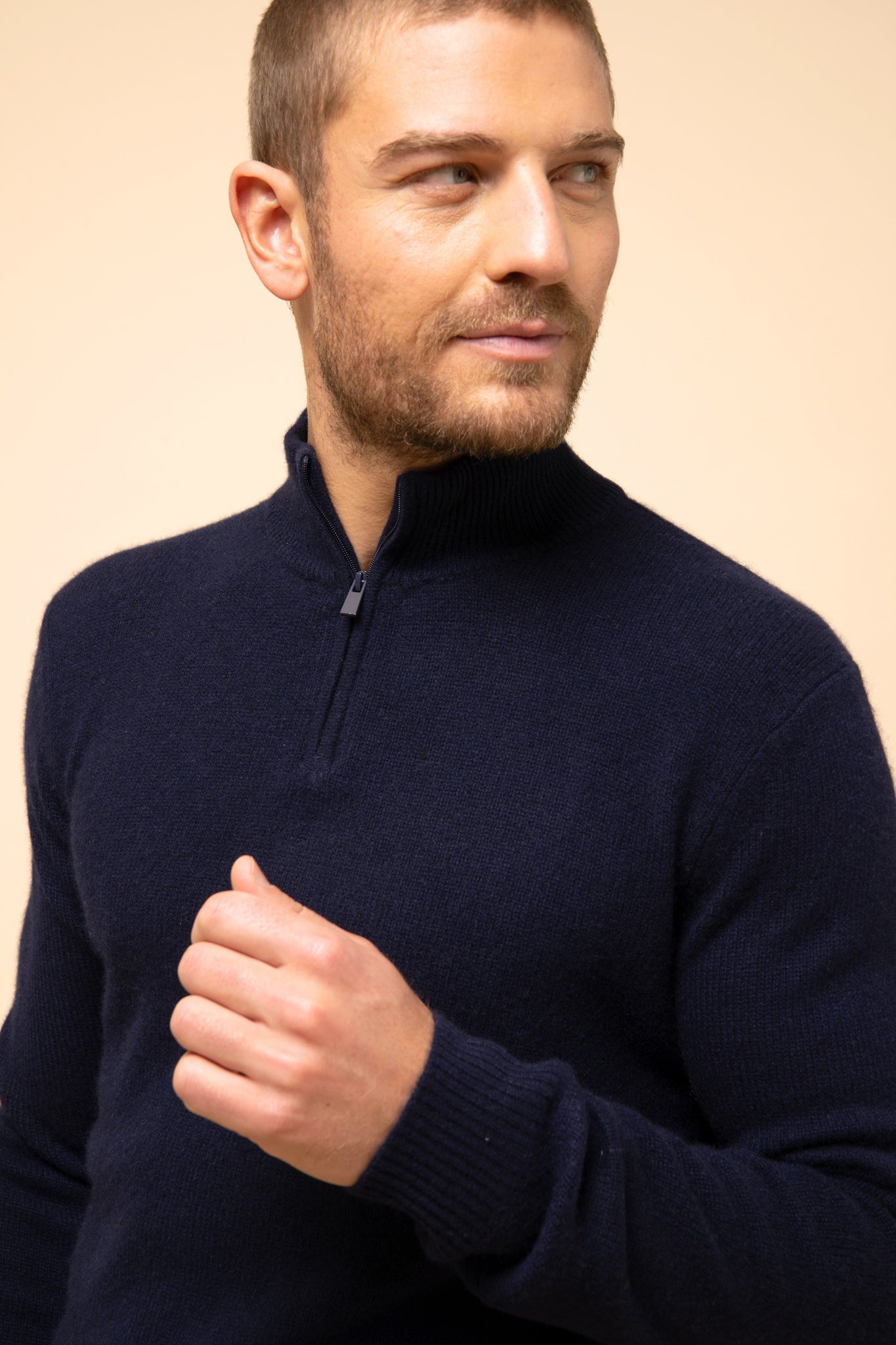 LEONIE pull col camionneur navy