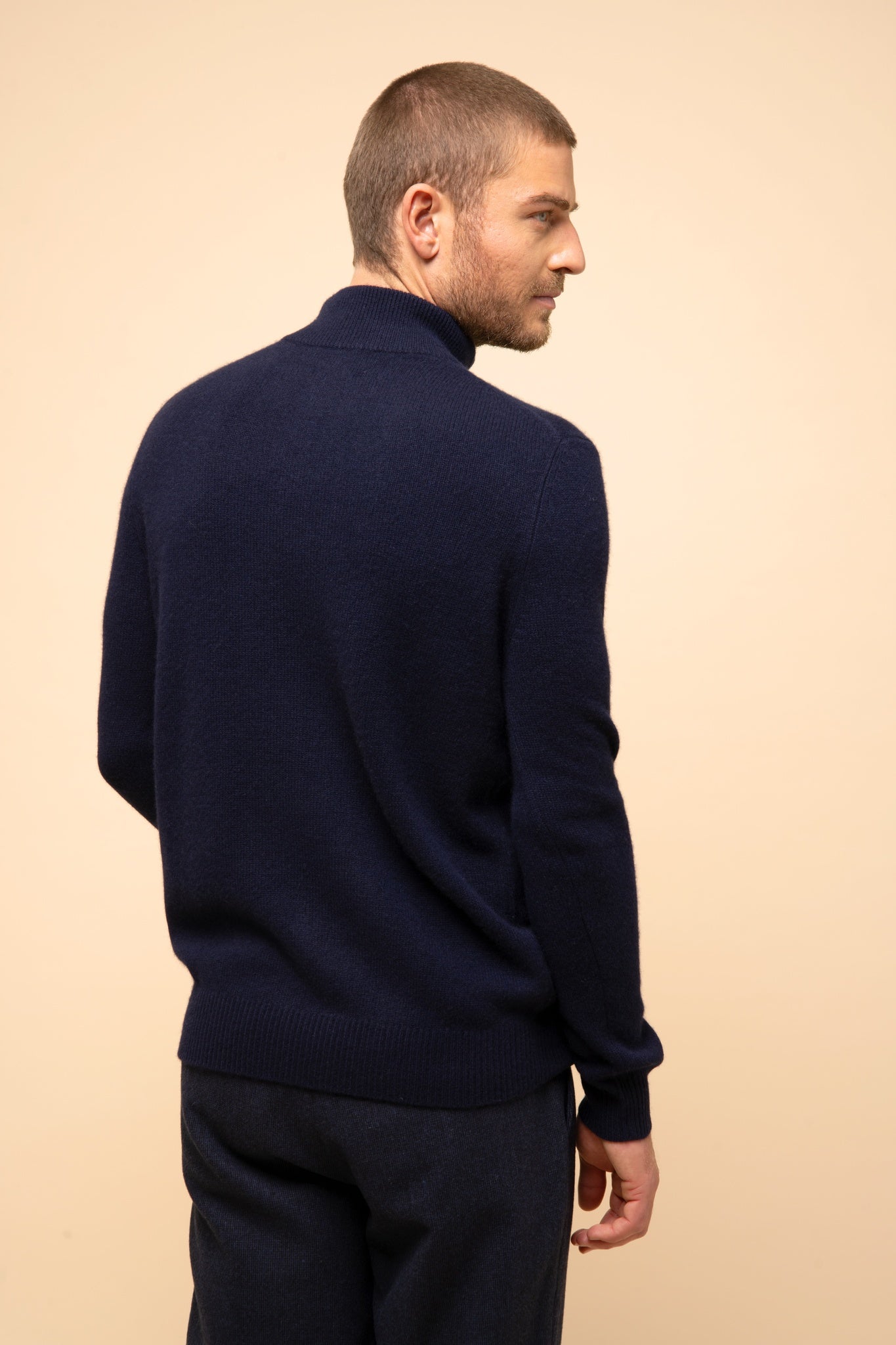 LEONIE pull col camionneur navy