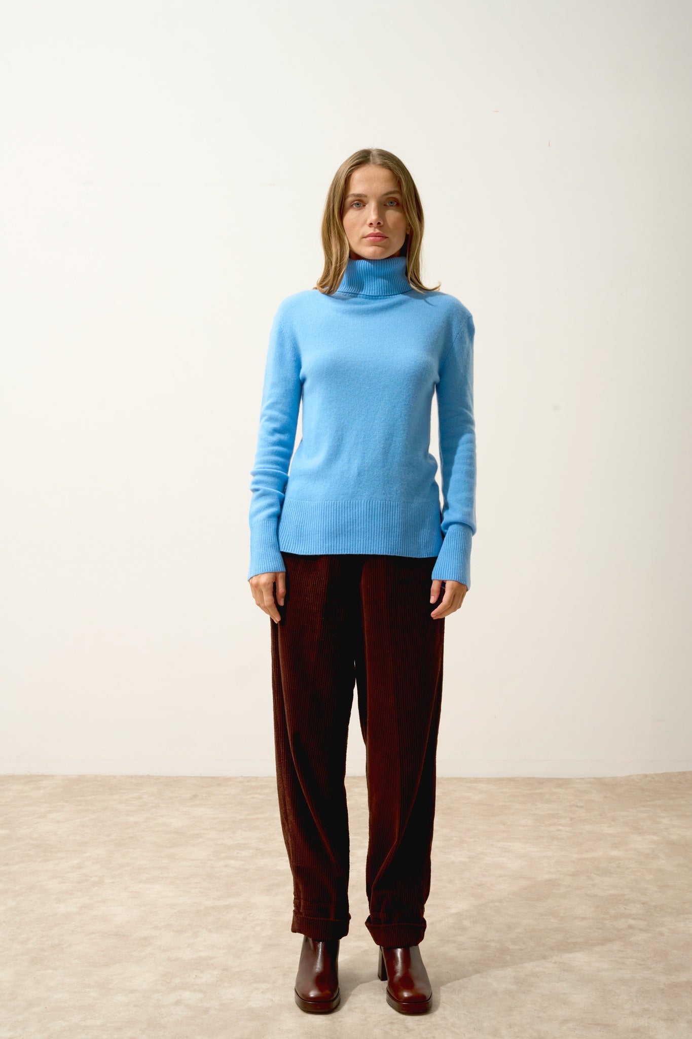 LEXIE baby blue turtleneck sweater
