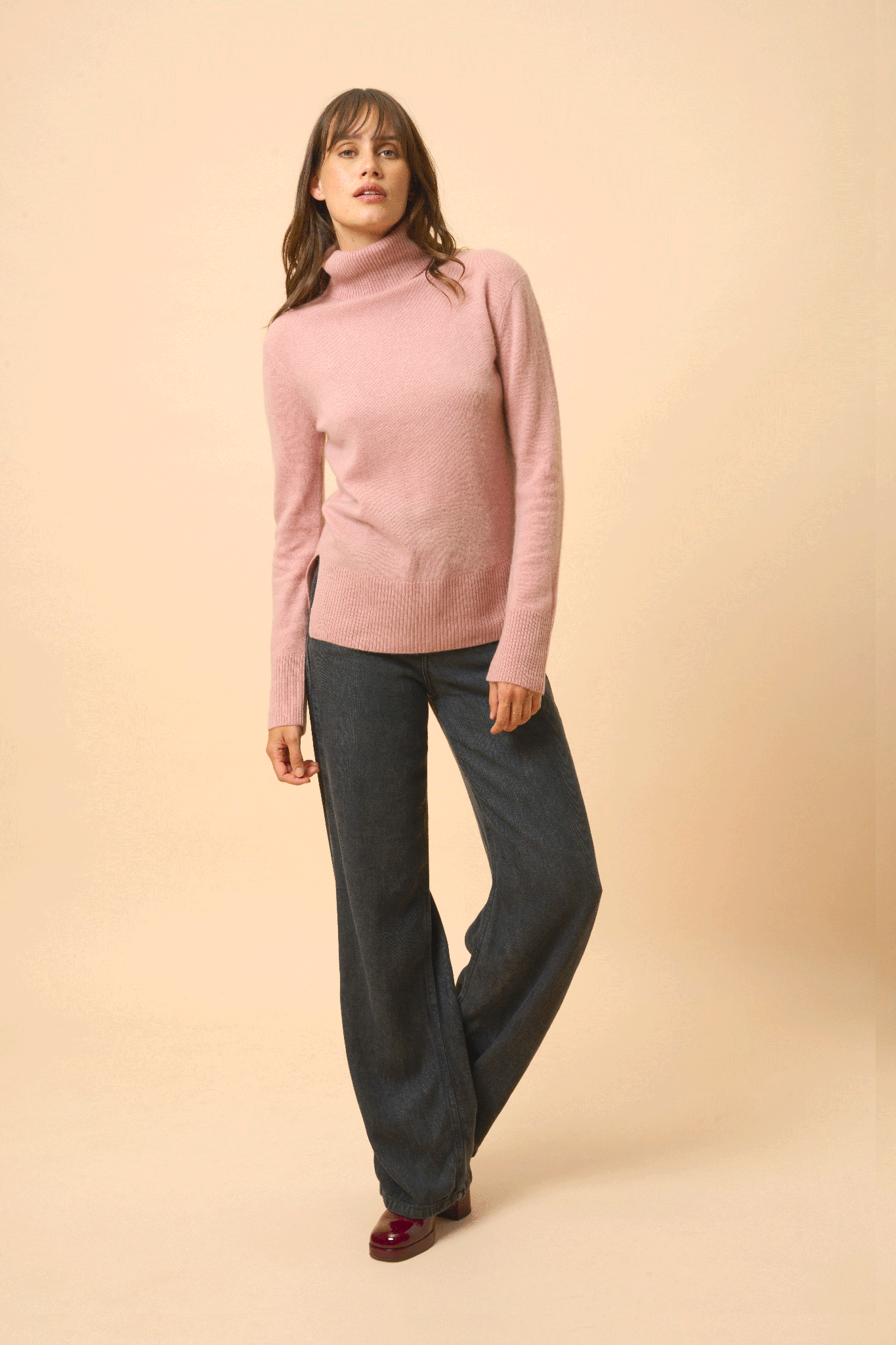 LEXIE rosewood turtleneck sweater