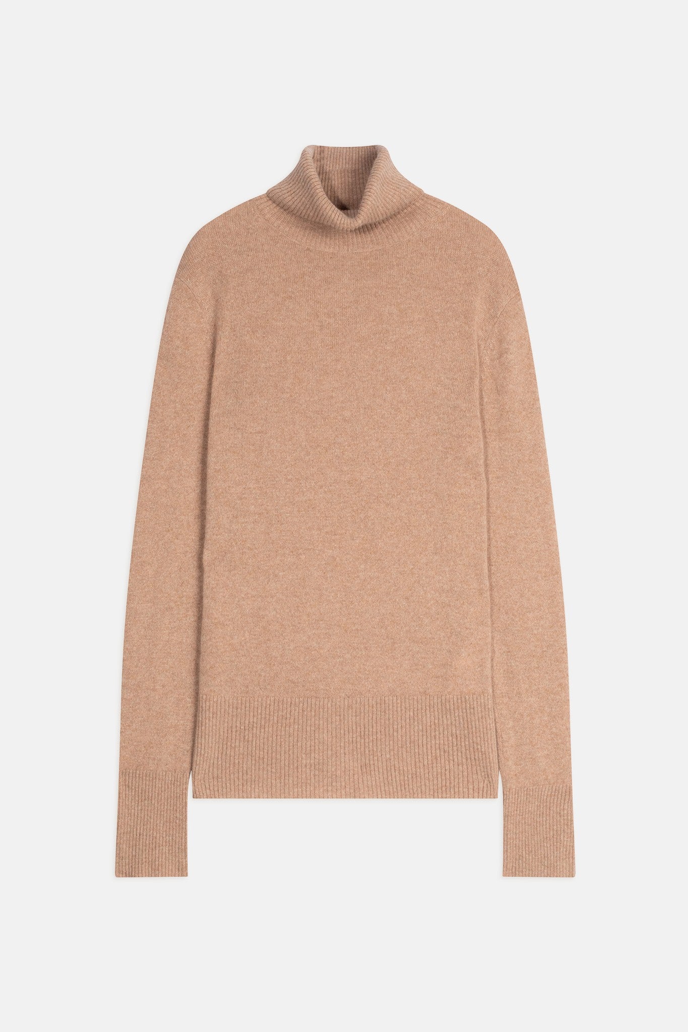 lexie pull col roulé camel chiné